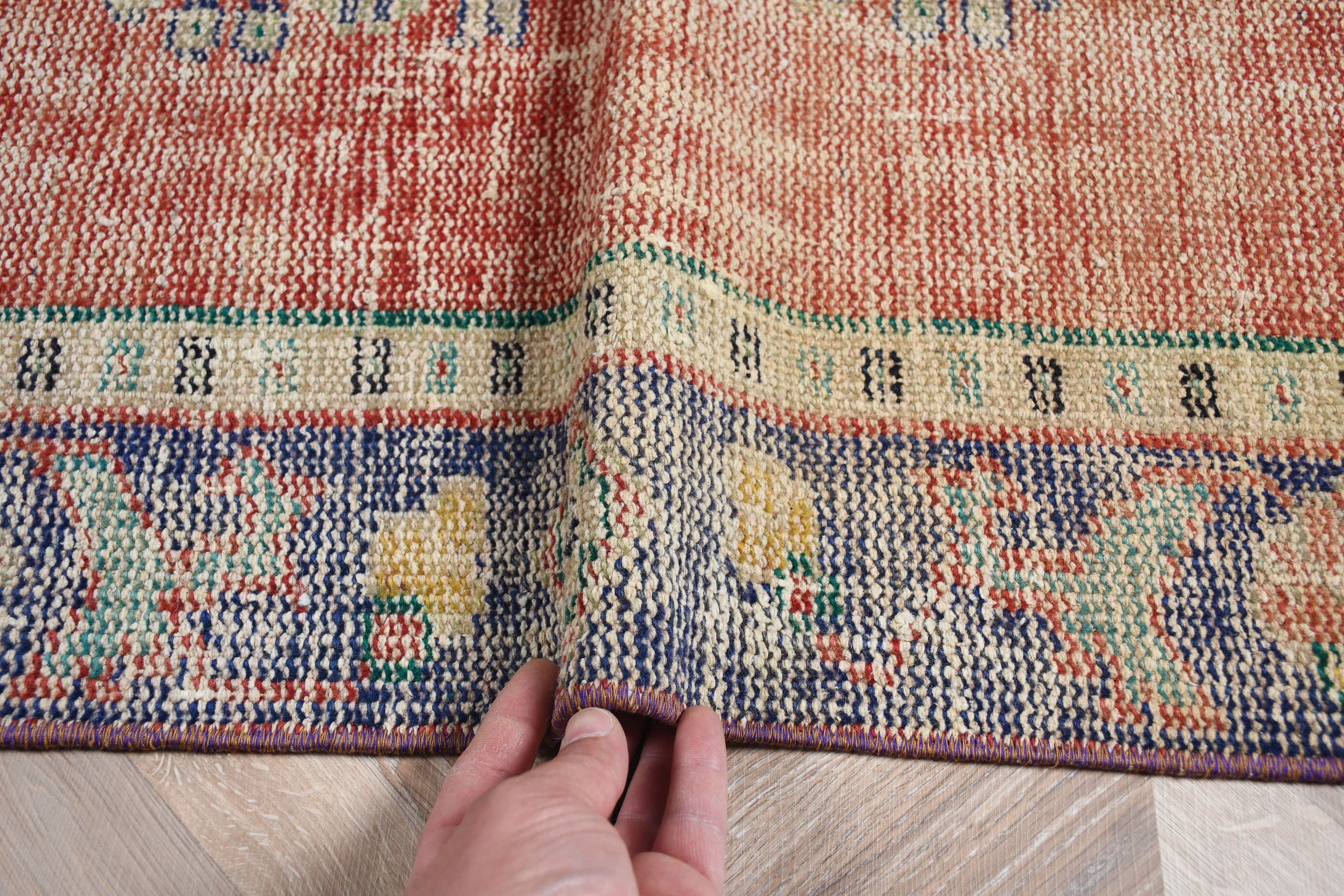 Oushak Halı, Boho Halı, Türk Halısı, Ev Dekorasyonu Halısı, Kırmızı 4.5x7.3 ft Alan Halısı, Yemek Odası Halısı, Oturma Odası Halısı, Vintage Halı