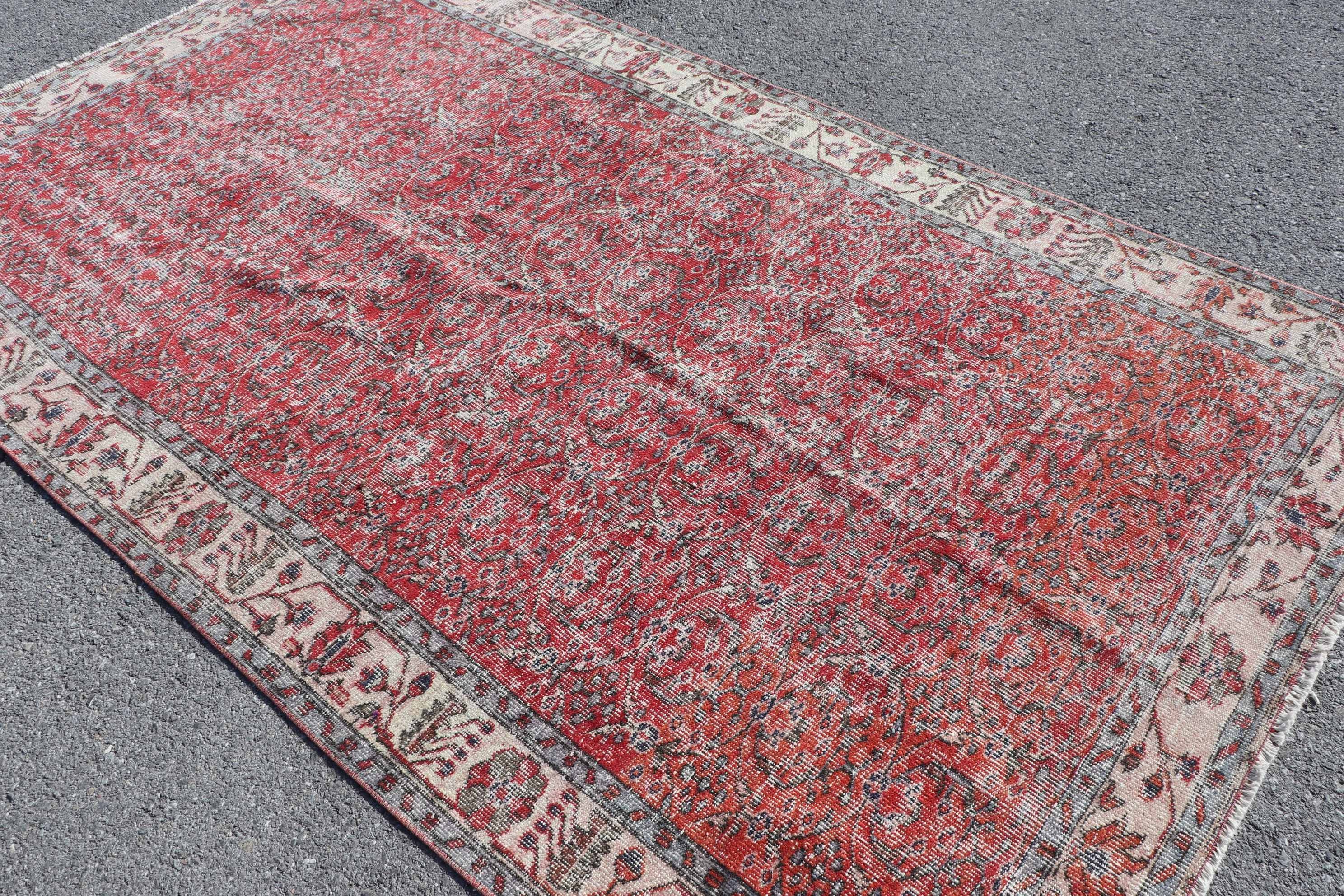 Living Room Rug, Anatolian Rug, Vintage Rugs, Turkish Rug, 5.2x9.1 ft Large Rug, Boho Rugs, Red Oushak Rug, Salon Rugs, Home Decor Rug