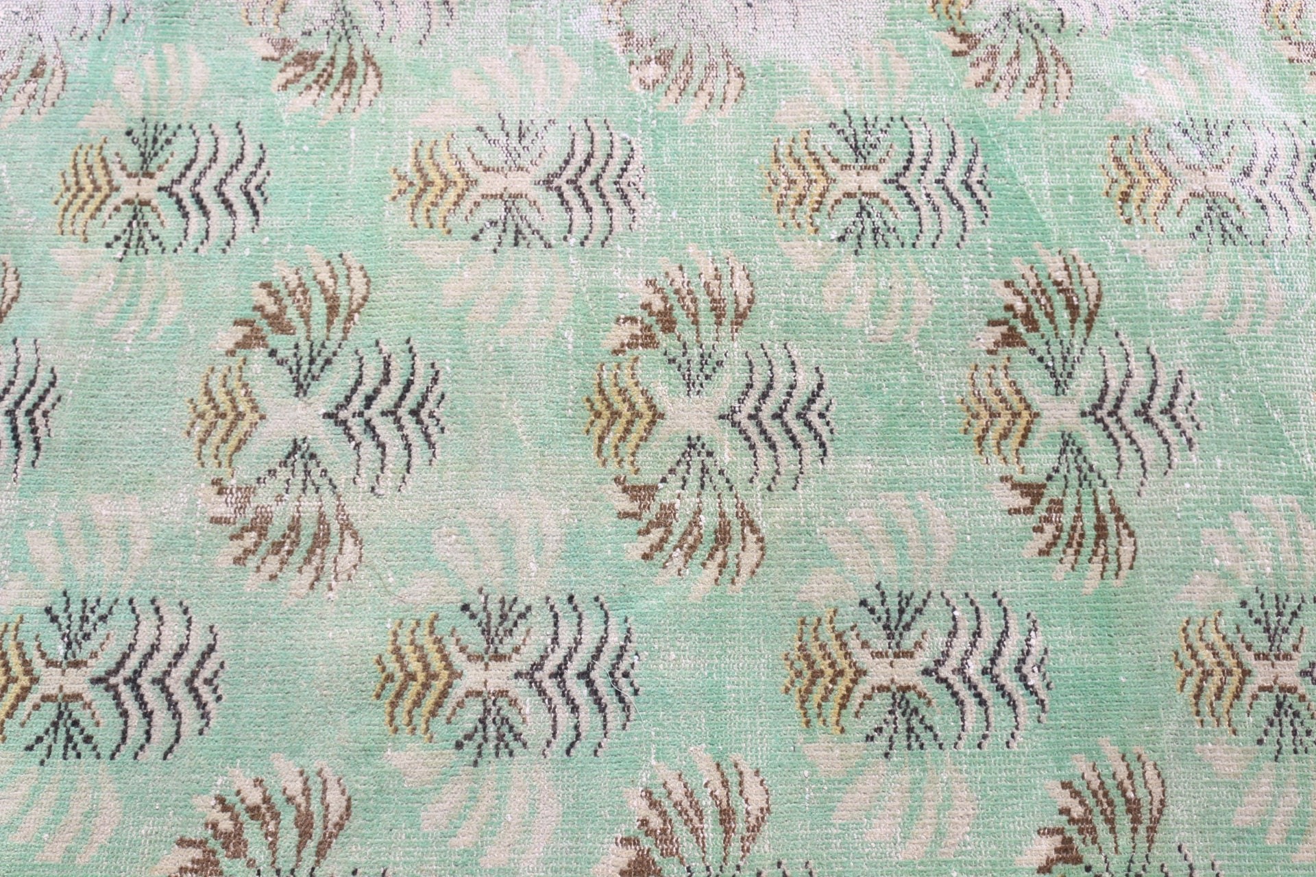 Pastel Rug, 3x6 ft Accent Rug, Wool Rug, Vintage Rug, Kitchen Rugs, Rugs for Kitchen, Green Anatolian Rugs, Turkish Rugs, Entry Rug