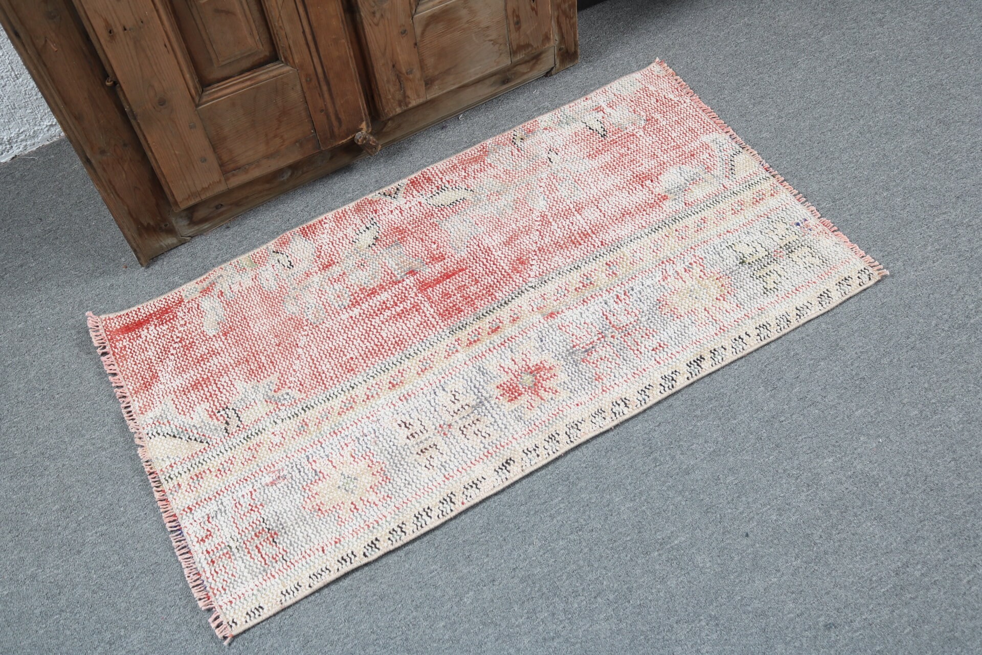 Small Area Rug, Small Boho Rugs, 2x3.5 ft Small Rugs, Red Statement Rug, Vintage Rug, Turkish Rug, Office Rugs, Luxury Rug