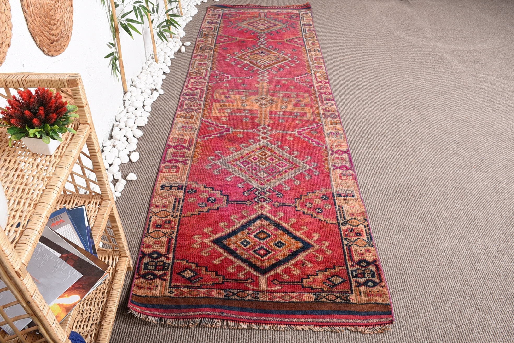 Ev Dekorasyonu Halıları, Vintage Halı, Merdiven Halıları, 3.1x10 ft Runner Halıları, Türk Halısı, Runner Halıları, Yün Halı, Vintage Dekor Halıları, Koridor Halısı