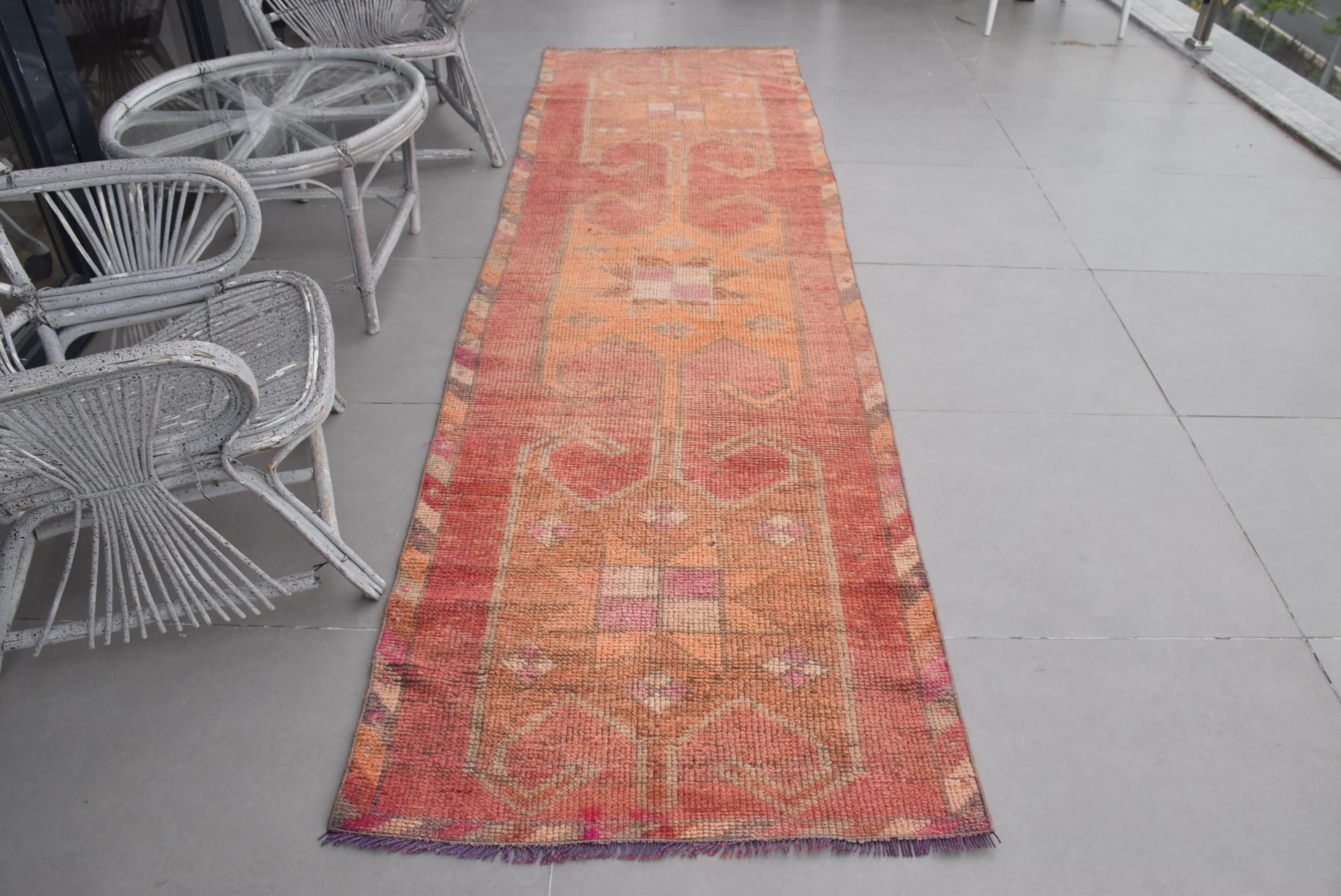 Red Home Decor Rug, Floor Rug, Corridor Rugs, 2.9x10.4 ft Runner Rug, Turkish Rug, Rugs for Runner, Stair Rugs, Bedroom Rugs, Vintage Rugs