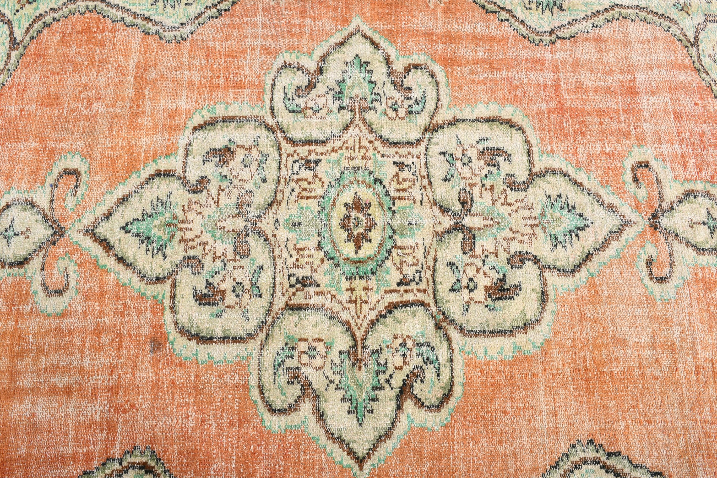 6.4x9.4 ft Large Rug, Turkish Rug, Vintage Rug, Living Room Rug, Dining Room Rugs, Antique Rug, Dorm Rug, Oriental Rug, Green Bedroom Rug