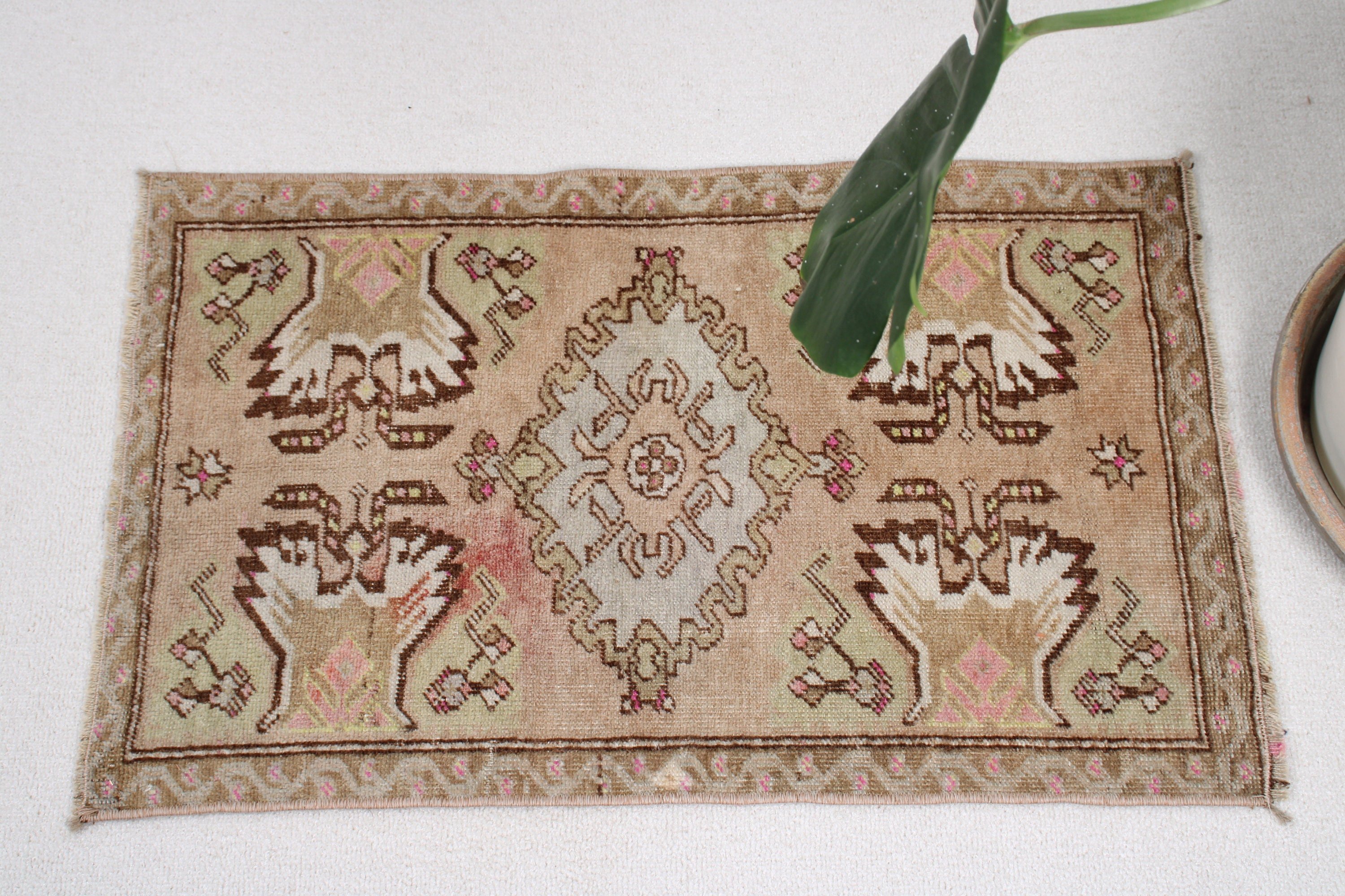 Entry Rugs, Oushak Rug, Vintage Rugs, Bath Mat Cute Rugs, Kitchen Rug, Oriental Rugs, 1.4x2.3 ft Small Rugs, Green Floor Rug, Turkish Rugs