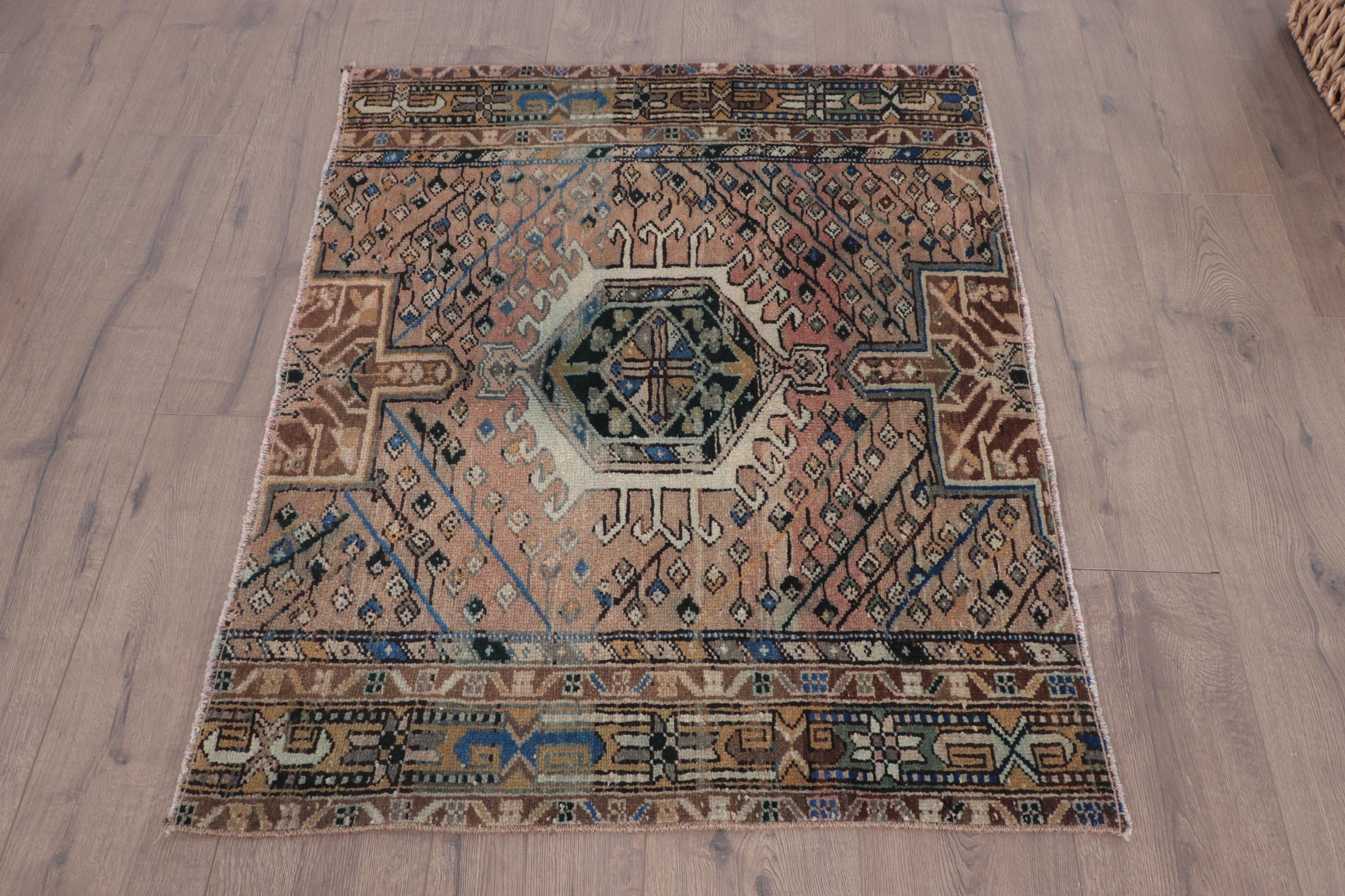 Turkish Rugs, Bronze Floor Rugs, Vintage Rugs, Bathroom Rug, Kitchen Rugs, Anatolian Rugs, 2.8x3.3 ft Small Rugs, Small Vintage Rugs