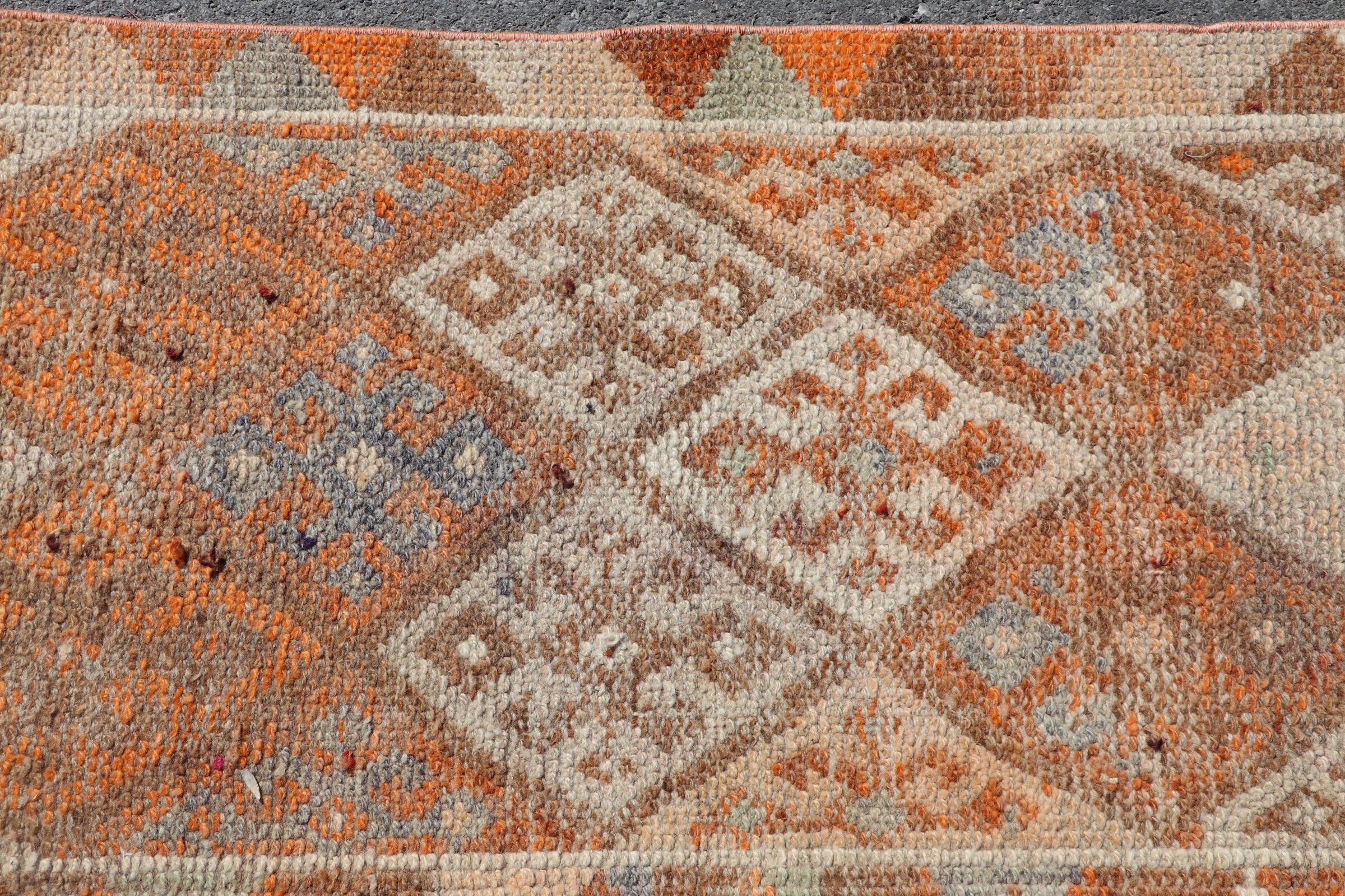 Koridor Halıları, Ofis Halısı, Bej Yer Halısı, Vintage Halı, Yün Halı, Mutfak Halısı, Ev Dekorasyonu Halısı, Türk Halıları, 2,5x12,2 ft Yolluk Halısı