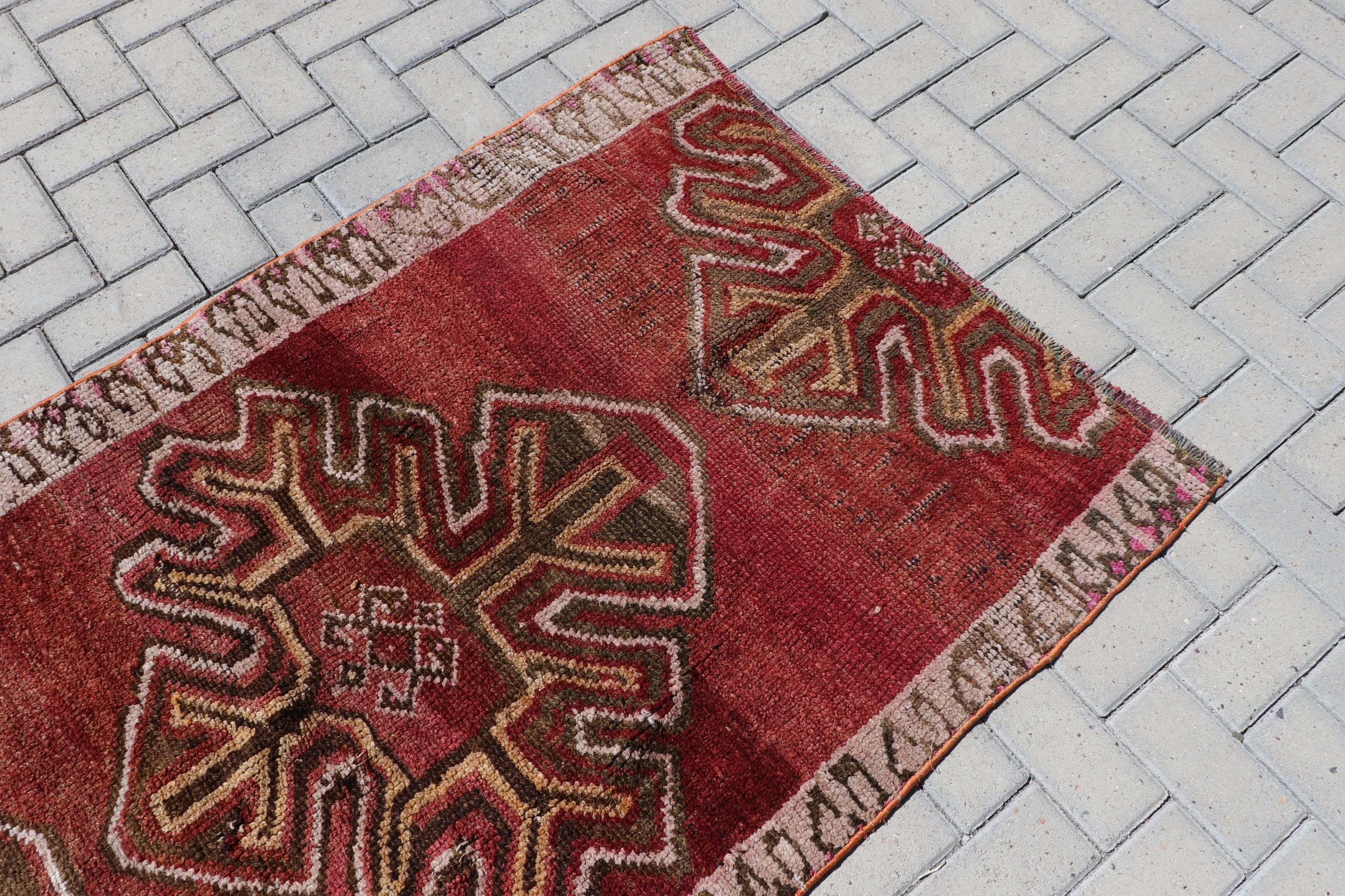 Brown Bedroom Rug, Turkish Rug, Oriental Rug, Vintage Rugs, Kitchen Rug, Wool Rug, Rugs for Entry, Entry Rug, 3.4x6.4 ft Accent Rug