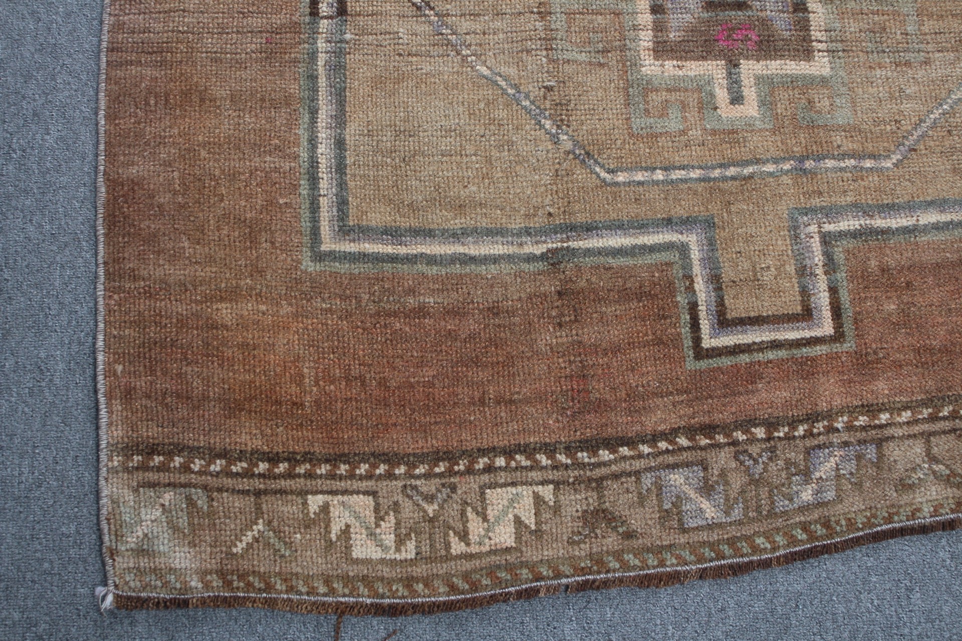 Bohem Halı, Vintage Halı, Kahverengi Soğuk Halı, Mutfak Halısı, 3,5x11,9 ft Runner Halıları, Türk Halısı, Fas Halısı, Koridor Halıları, Yün Halı