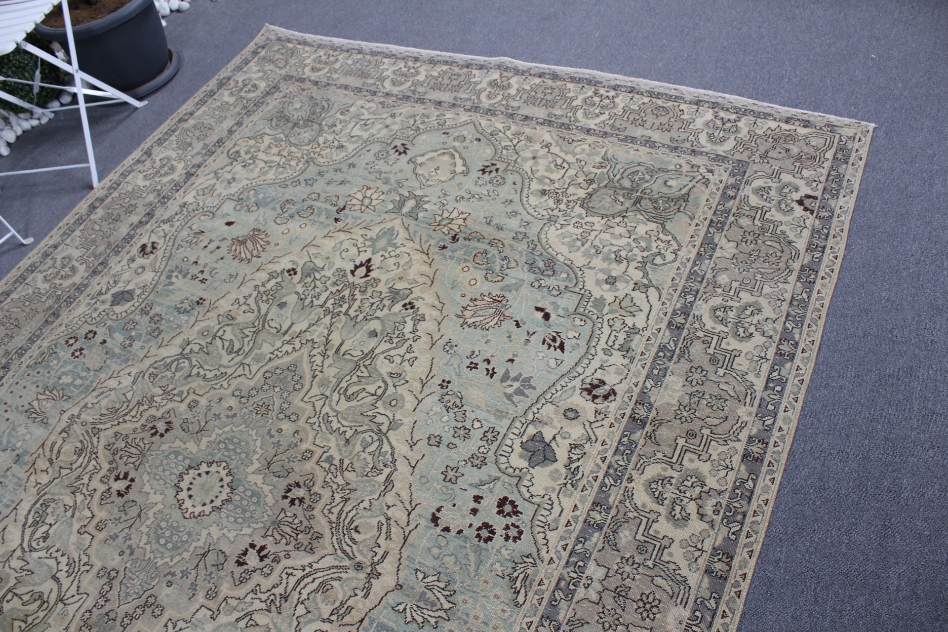 Fas Halısı, Türk Halısı, Vintage Halılar, Yatak Odası Halıları, 6,4x9,3 ft Büyük Halı, Mutfak Halısı, Yeşil Yün Halı, Oturma Odası Halısı, Salon Halısı