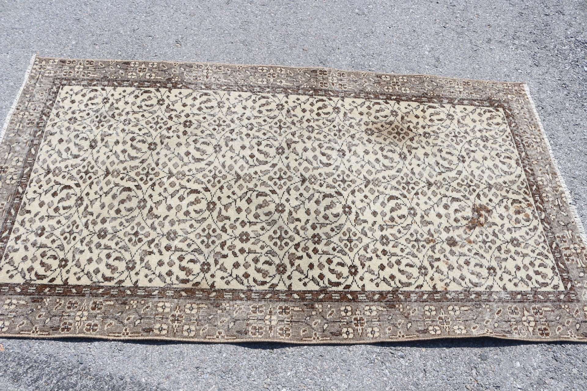 Beige Home Decor Rug, Turkey Rugs, Vintage Rug, Entry Rug, Oushak Rug, 3.5x6.4 ft Accent Rugs, Turkish Rugs, Moroccan Rugs, Bedroom Rugs