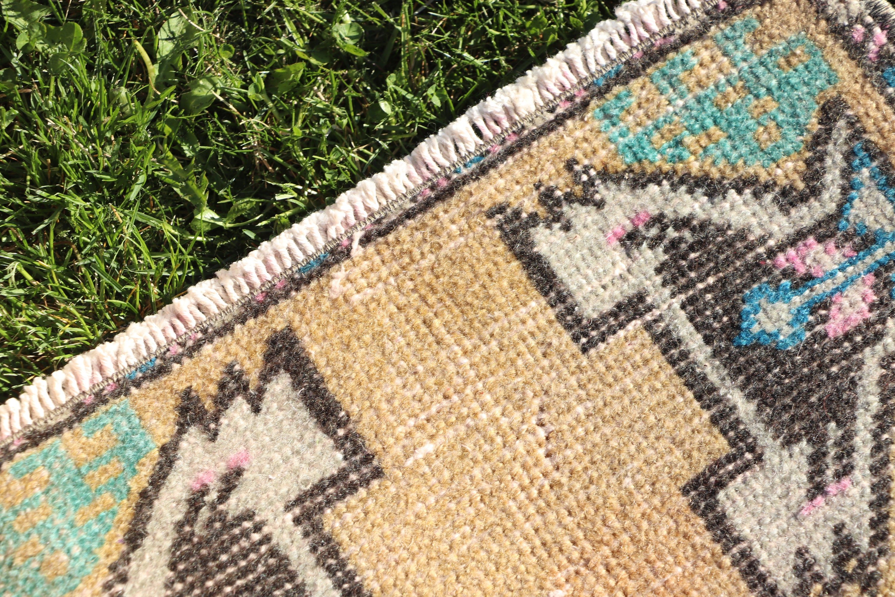 1.4x2.8 ft Small Rugs, Boho Rug, Kitchen Rug, Turkish Rug, Flatweave Rug, Floor Rug, Yellow Flatweave Rug, Vintage Rug, Wall Hanging Rugs