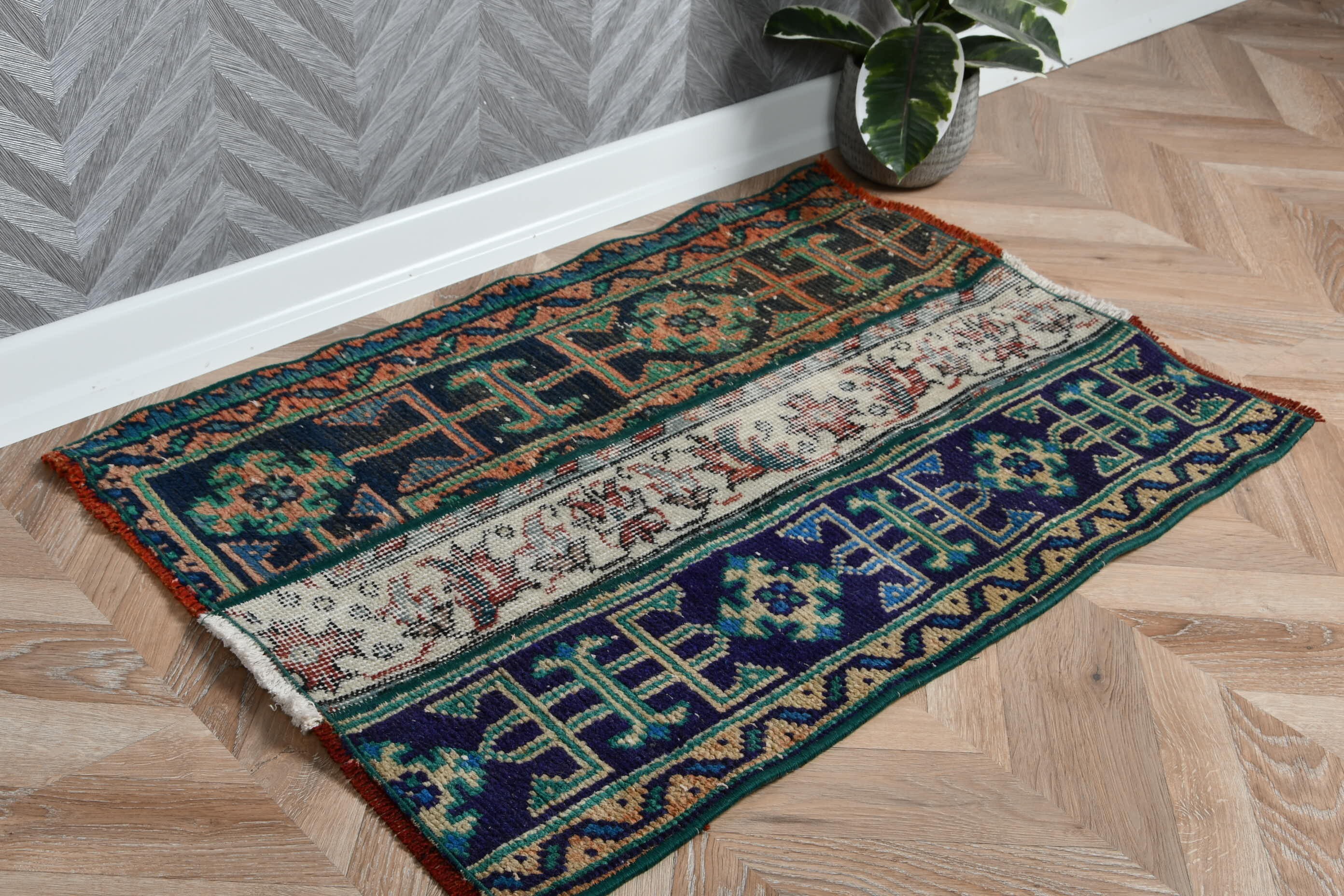 Kitchen Rug, Green  2x2.9 ft Small Rug, Bathroom Rug, Organic Rug, Vintage Rugs, Turkish Rug, Wall Hanging Rug, Oriental Rugs