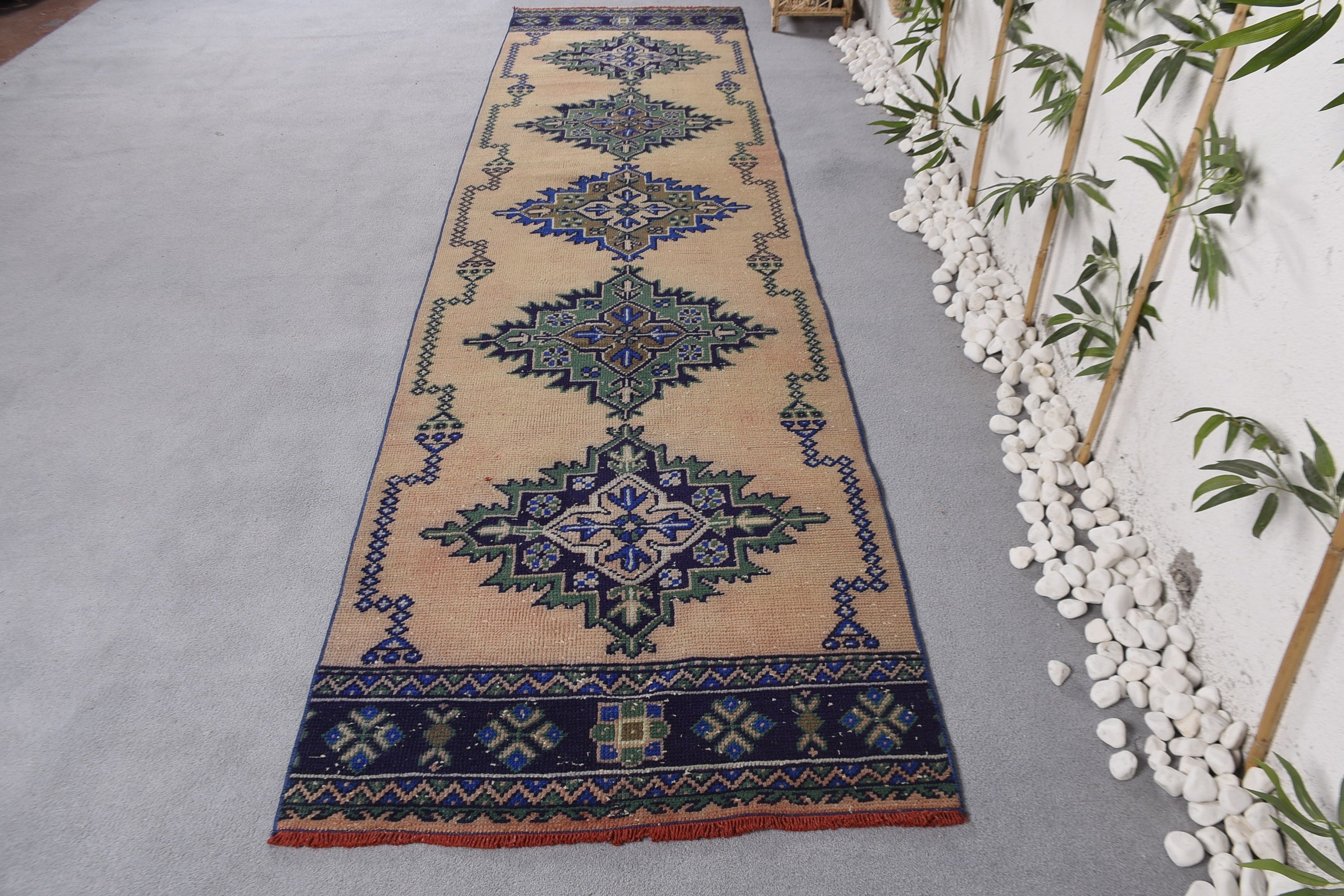 Modern Halı, Boho Halılar, Gri Anadolu Halısı, Türk Halısı, 3x11.5 ft Runner Halısı, Vintage Halı, Havalı Halı, Vintage Runner Halıları, Koridor Halısı