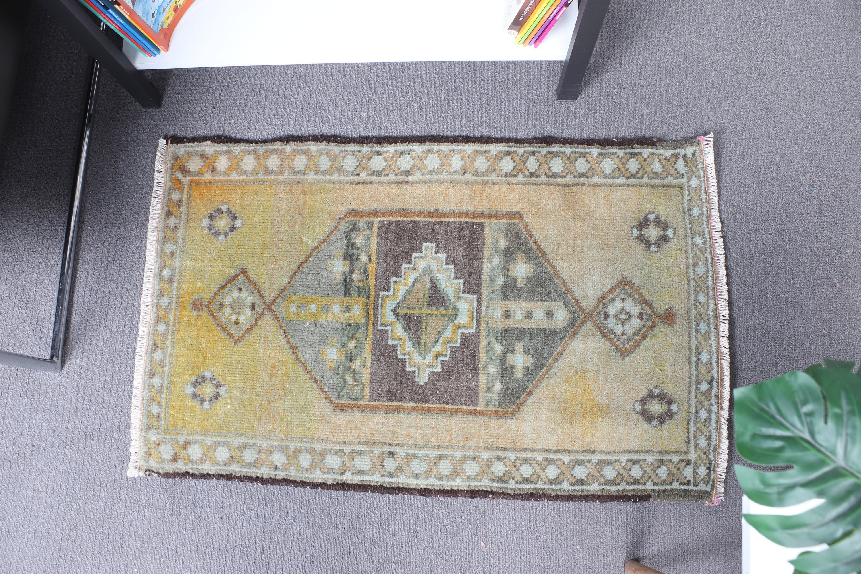 1.8x2.9 ft Küçük Halı, Düz Dokuma Halı, Aztek Halıları, Türk Halıları, Yeşil Anadolu Halısı, Araba Paspas Halısı, Çocuk Halısı, Vintage Halılar, Nötr Halı