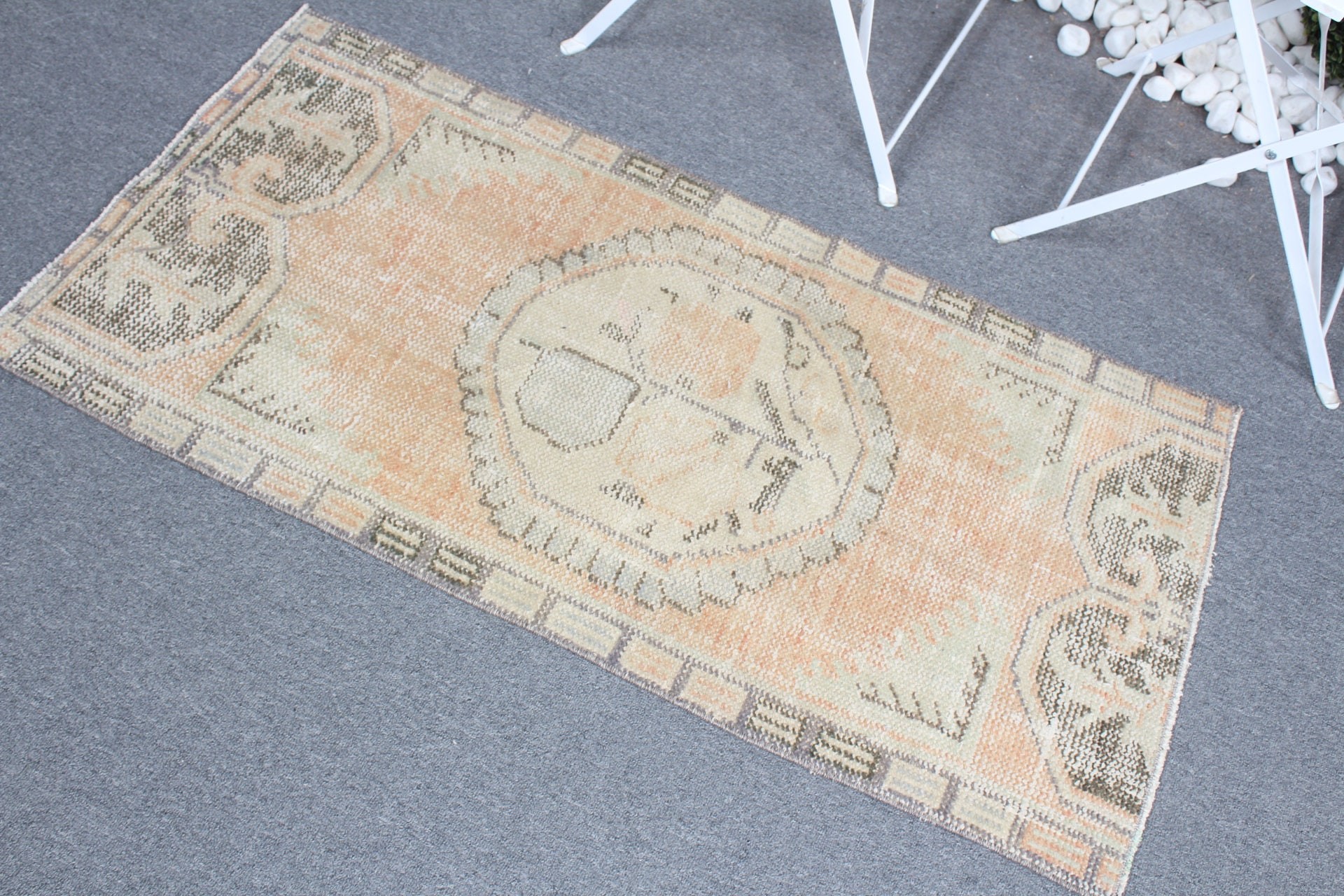 Door Mat Rug, 2x4 ft Small Rug, Rugs for Bedroom, Wool Rug, Bedroom Rug, Turkish Rug, Orange Antique Rug, Vintage Rugs