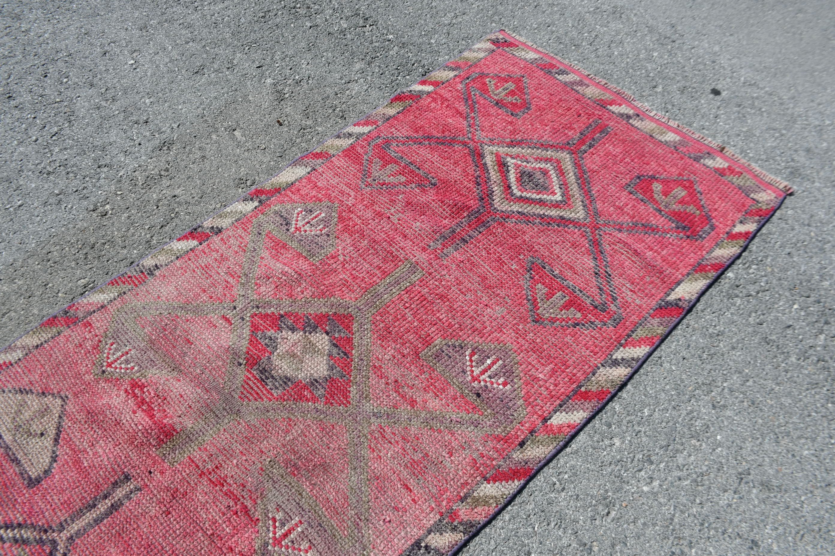 Pale Rug, Rugs for Corridor, Vintage Rugs, Antique Rugs, Corridor Rugs, Anatolian Rugs, Turkish Rug, Hand Knotted Rug, 3.1x10 ft Runner Rug