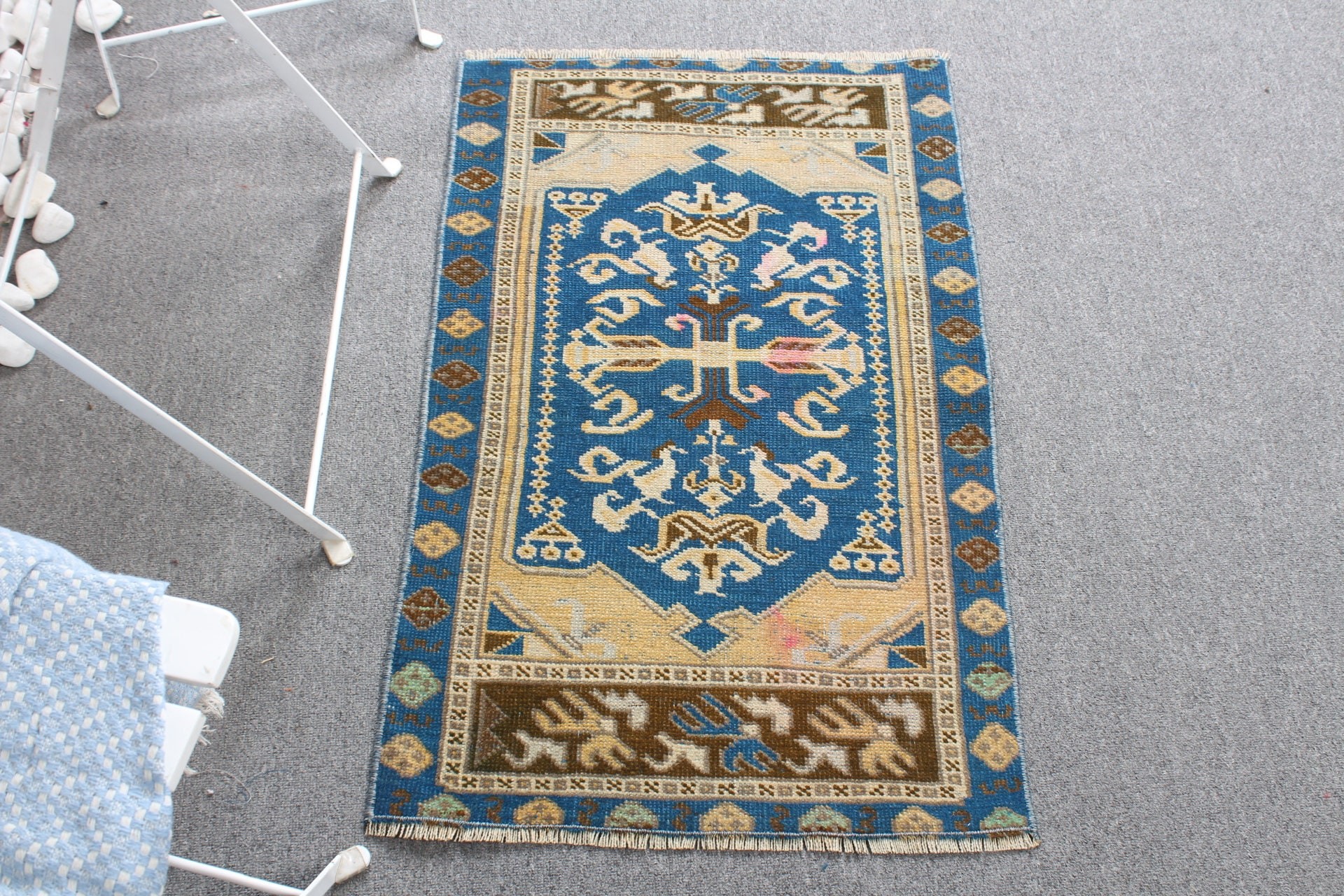 Vintage Rug, Boho Rug, Blue Bedroom Rugs, Moroccan Rug, Cool Rug, Wall Hanging Rugs, 1.8x3 ft Small Rugs, Rugs for Car Mat, Turkish Rug