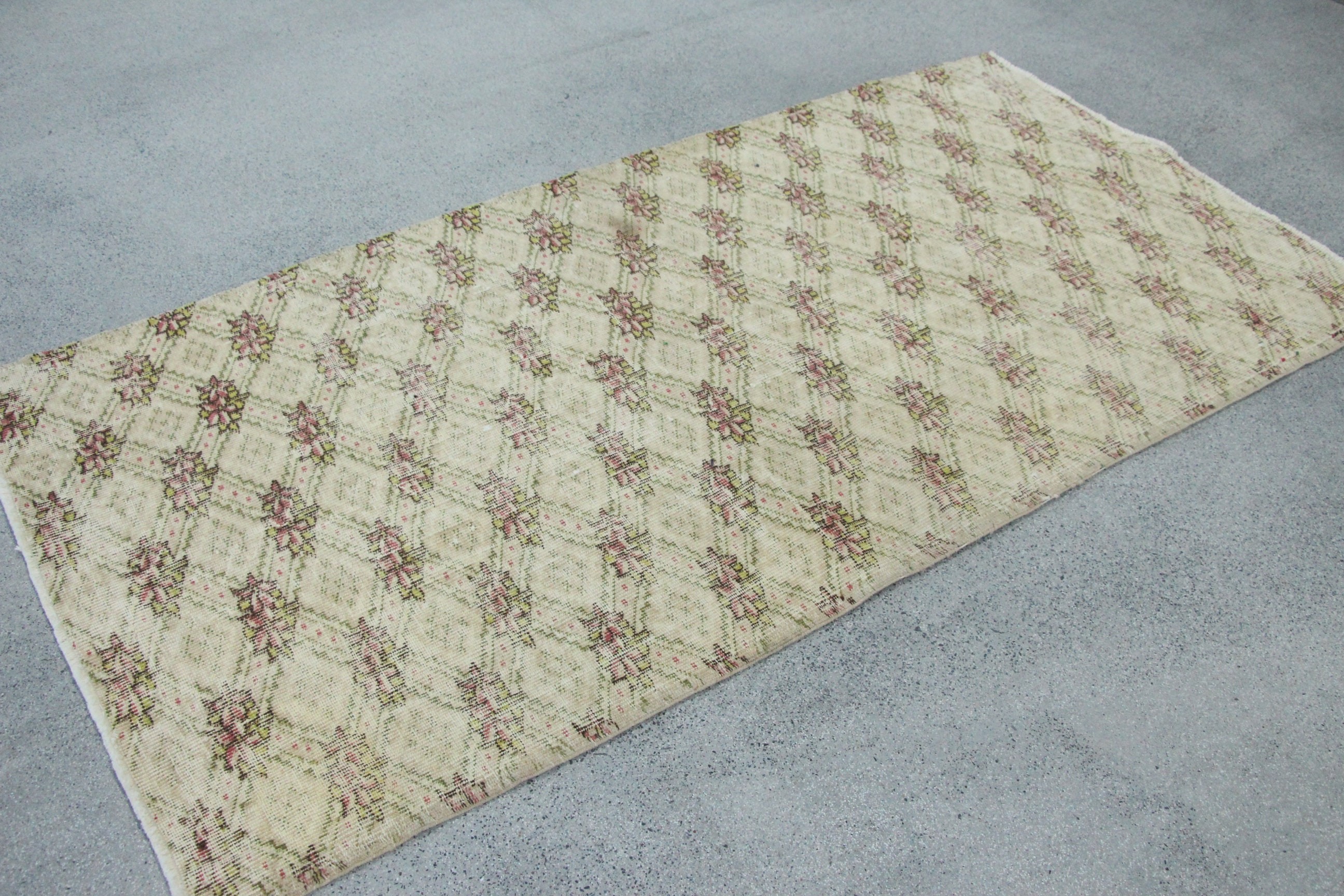 Rugs for Entry, Beige Wool Rug, Vintage Rug, Kitchen Rug, 3.3x6.6 ft Accent Rug, Bedroom Rugs, Moroccan Rug, Home Decor Rug, Turkish Rugs
