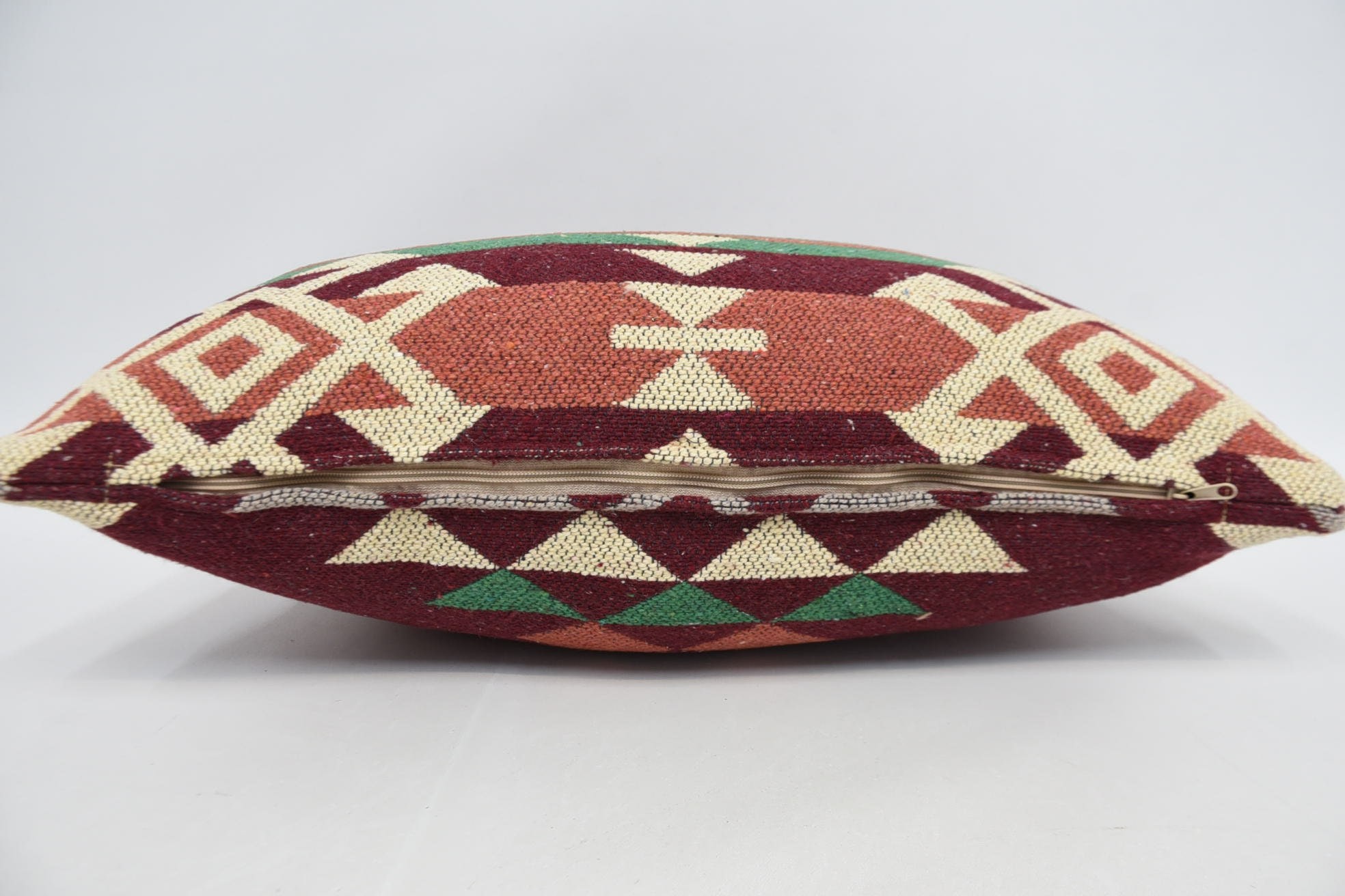 Vintage Pillow, 16"x24" Red Pillow Sham, Boho Throw Pillow Case, Retro Pillow Case, Pillow for Couch, Kilim Pillow Cover