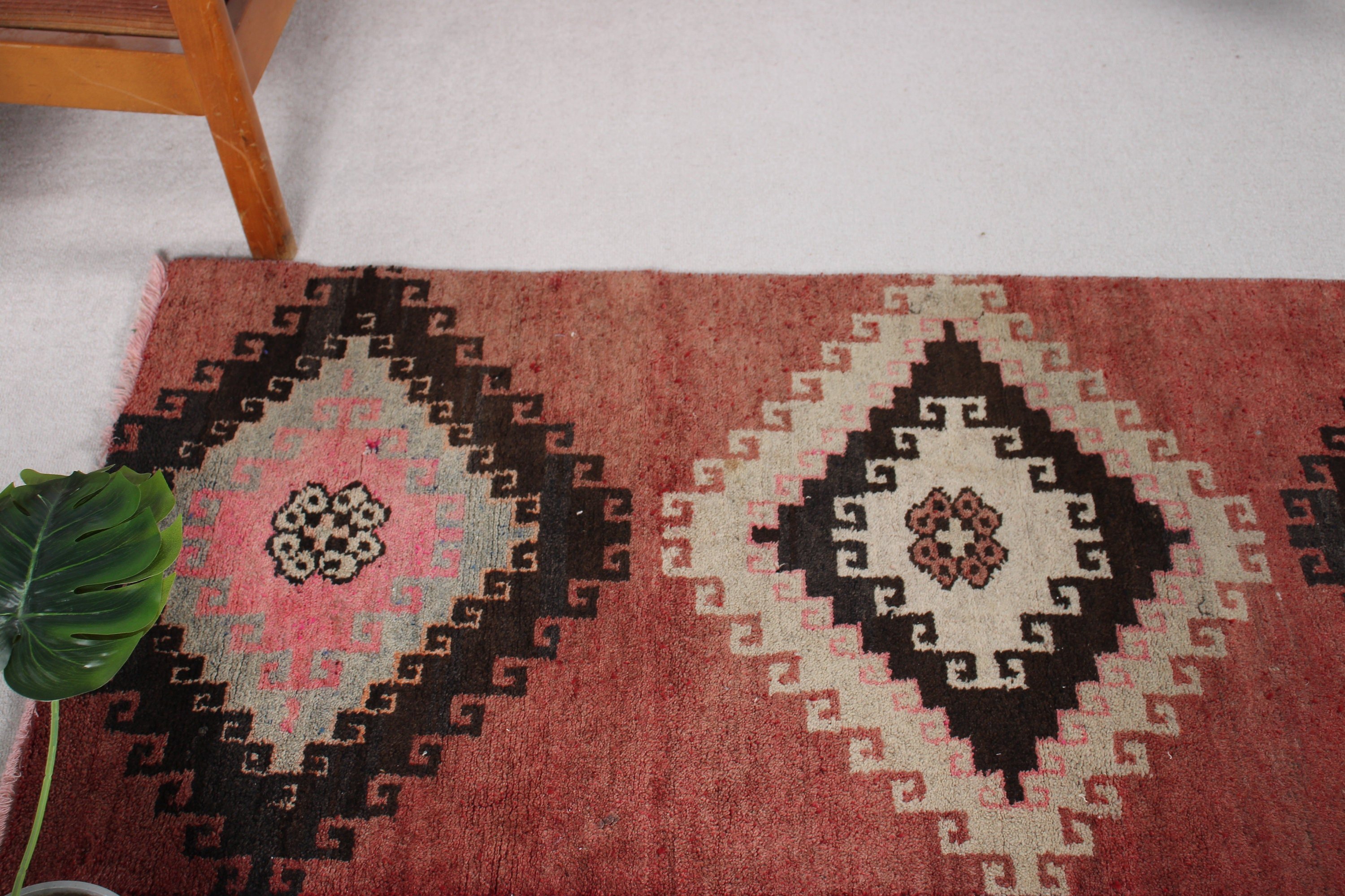 2.3x5.7 ft Small Rug, Nursery Rug, Vintage Rug, Moroccan Rug, Antique Rug, Entry Rug, Turkish Rugs, Red Bedroom Rug, Rugs for Entry