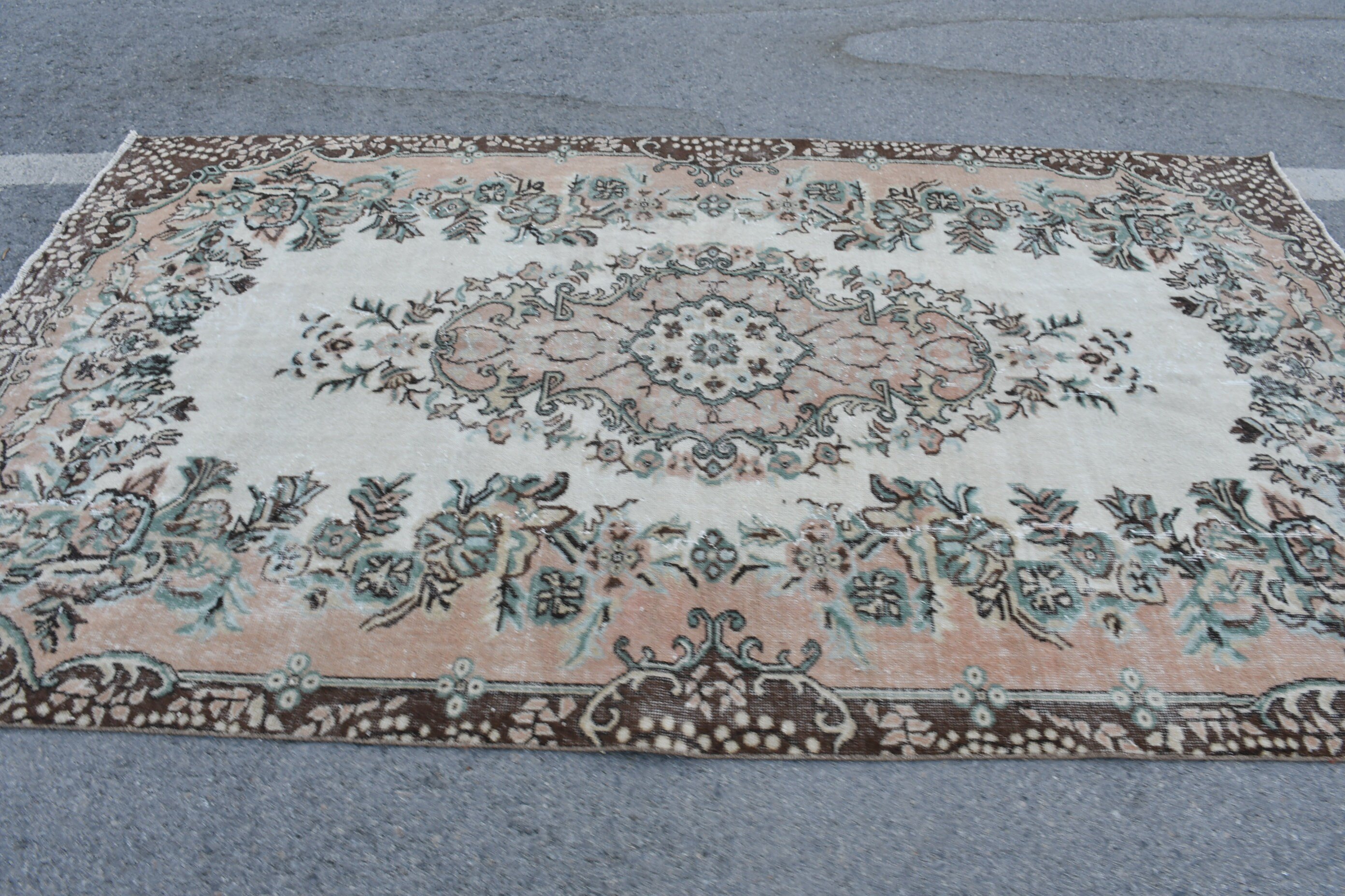 Türk Halısı, Pembe Havalı Halı, Yün Halılar, Yatak Odası Halıları, 5,4x9,4 ft Büyük Halılar, Yatak Odası Halısı, Vintage Halılar, Oturma Odası Halıları, Havalı Halı