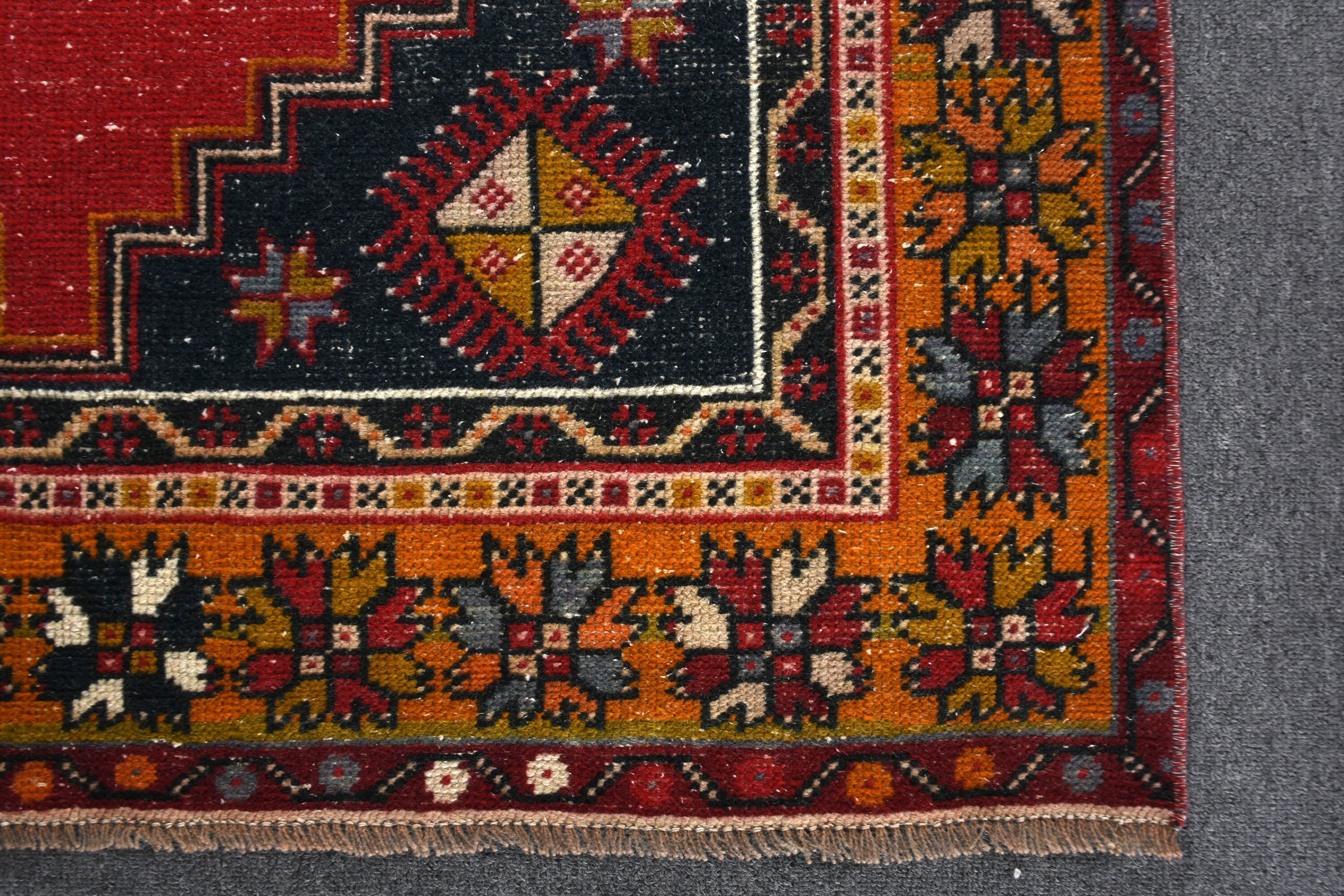 Mutfak Halısı, Türk Halısı, 3,7x7,2 ft Alan Halıları, Mutfak Halıları, Vintage Halı, Yatak Odası Halısı, Kırmızı Oushak Halısı, Anadolu Halısı