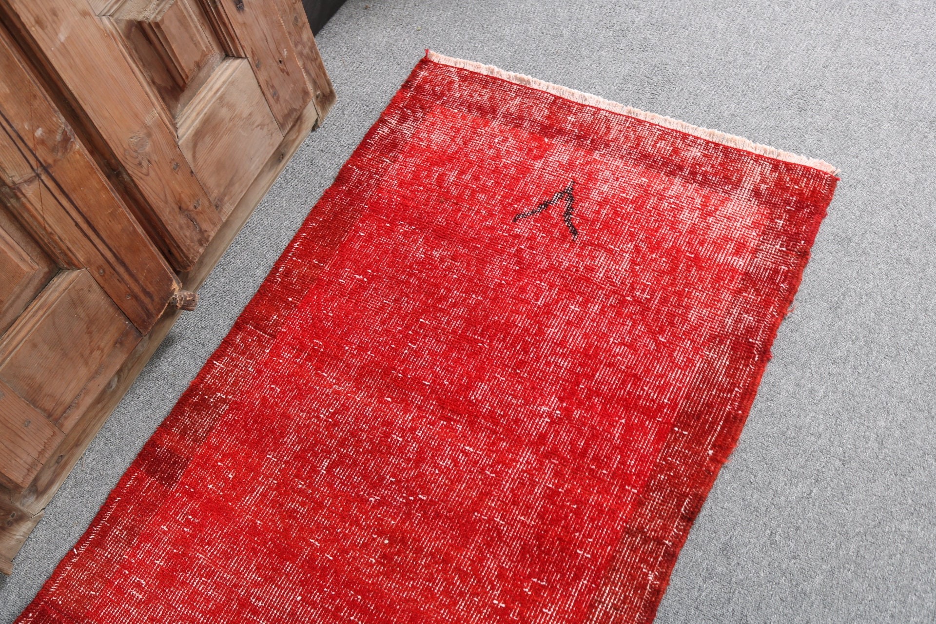 Red Kitchen Rug, Bathroom Rugs, Vintage Rugs, Nursery Rugs, Rugs for Bathroom, Neutral Rug, Turkish Rugs, 2.2x3.7 ft Small Rug, Oushak Rug