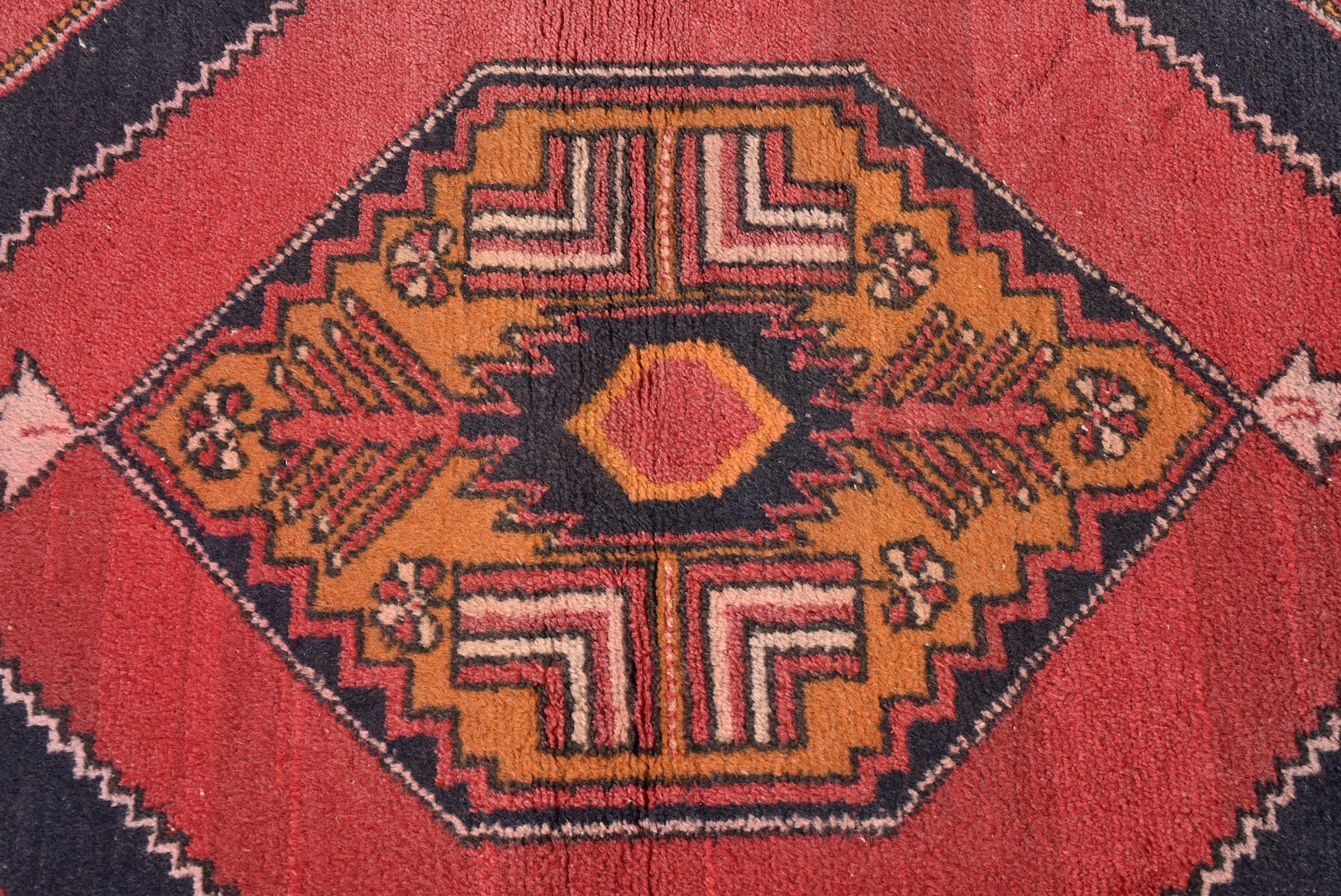 Oushak Halıları, Giriş Halıları, Kırmızı İfade Halıları, Türk Halısı, 3,2x5,3 ft Aksan Halısı, Vintage Halı, Vintage Vurgu Halısı, El Dokuma Halıları, Boho Halıları