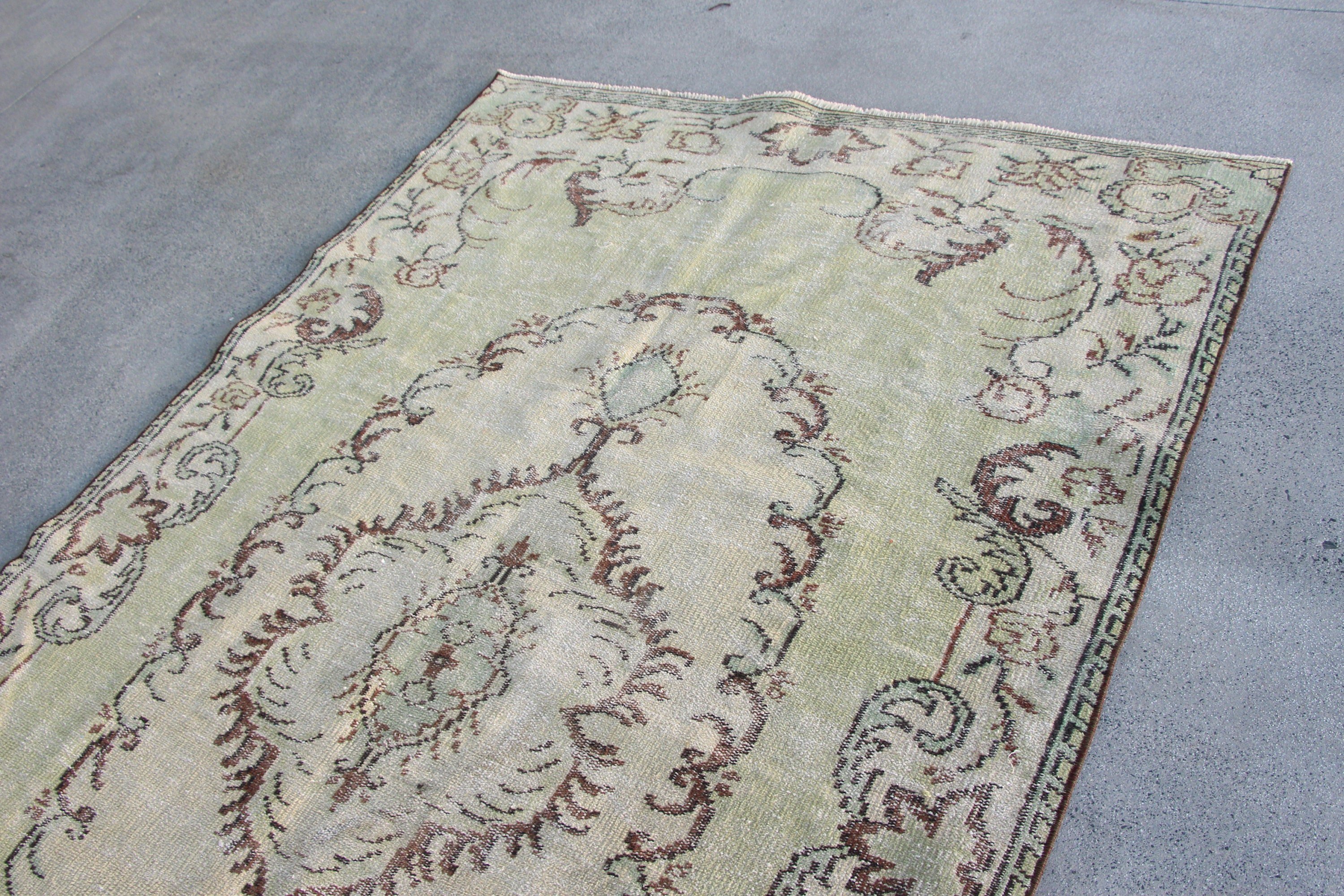 Salon Rugs, Turkish Rugs, 5.3x8.3 ft Large Rug, Dining Room Rugs, Cool Rug, Green Cool Rugs, Bedroom Rug, Rugs for Bedroom, Vintage Rug