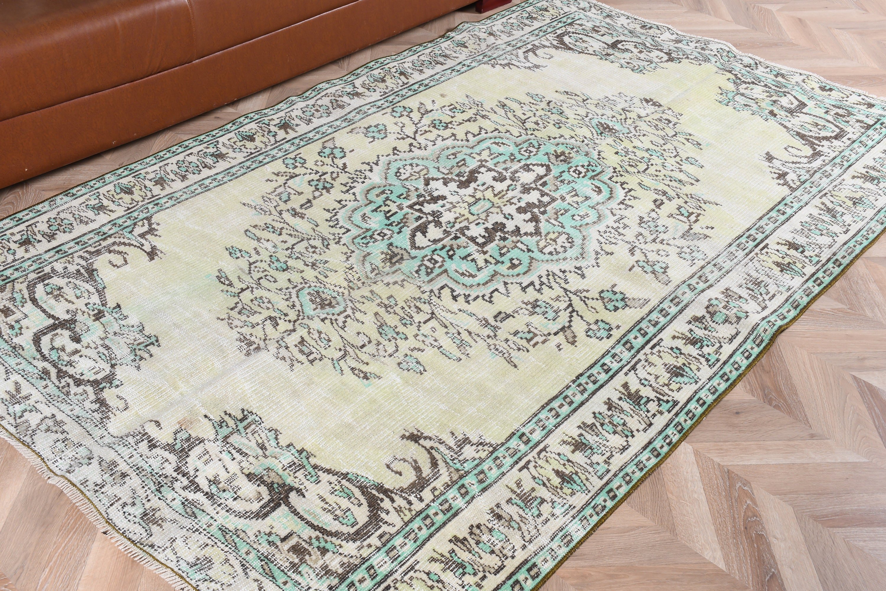 Turkish Rug, Bedroom Rugs, Green Home Decor Rug, Kitchen Rugs, Wedding Rug, 4.9x7.6 ft Area Rug, Cool Rugs, Rugs for Area, Vintage Rugs