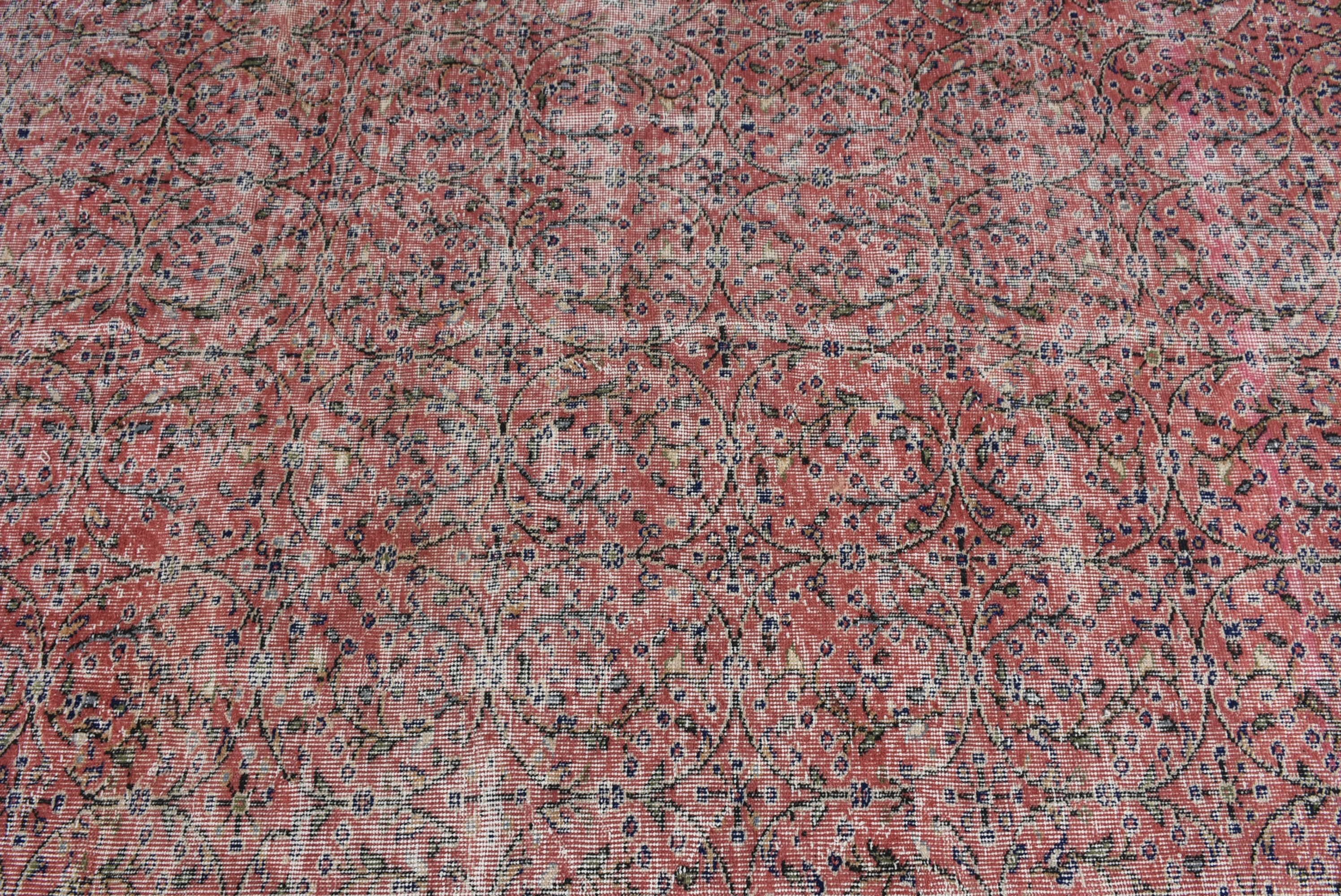 Home Decor Rugs, Red Anatolian Rug, 4.9x8.3 ft Large Rug, Dining Room Rug, Muted Rug, Vintage Rug, Oushak Rugs, Salon Rug, Turkish Rug