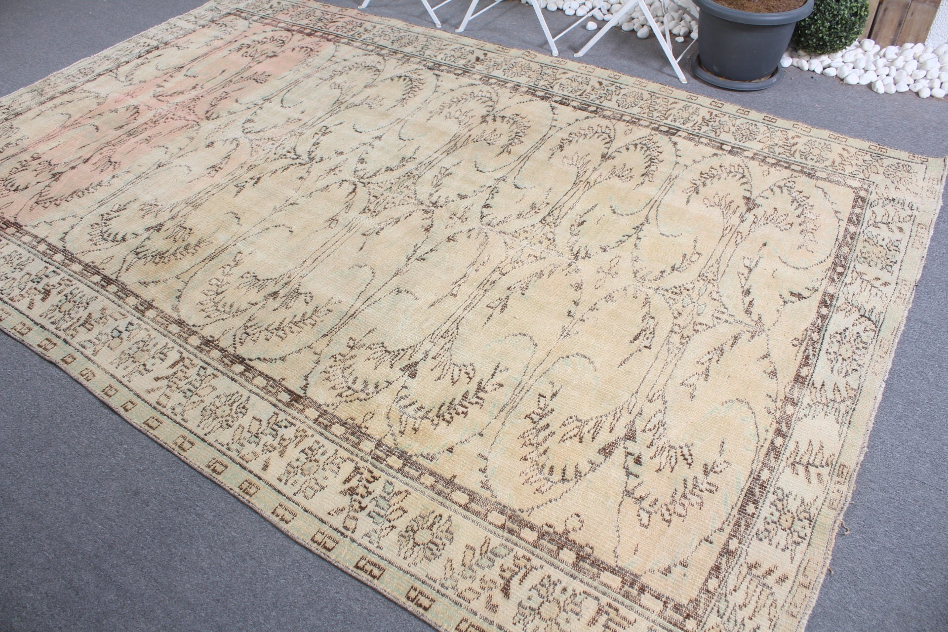 Beige Antique Rugs, Rugs for Living Room, Salon Rug, Bedroom Rugs, Oriental Rug, Turkey Rugs, Vintage Rug, Turkish Rug, 6.5x10 ft Large Rug