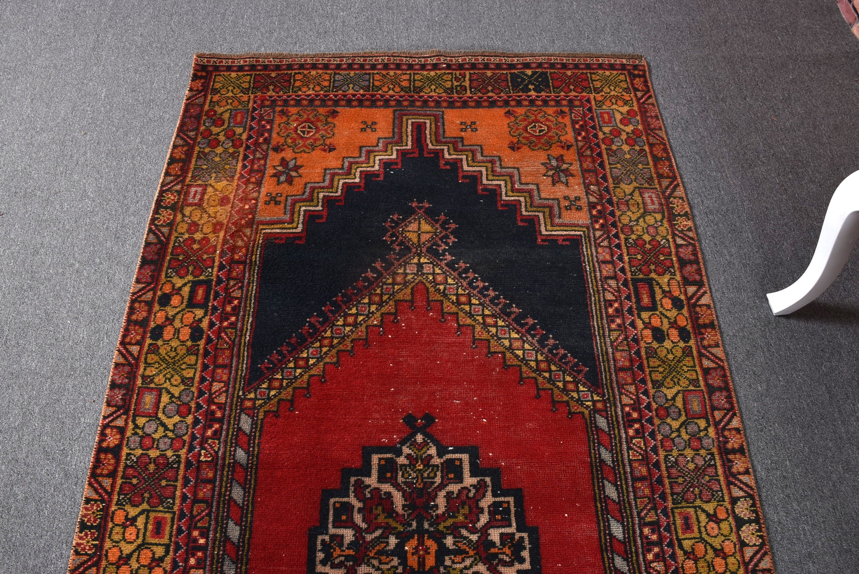 El Yapımı Halı, El Dokuma Halı, Oryantal Halı, Kırmızı Fas Halıları, Boho Alan Halısı, 3,9x7,2 ft Alan Halıları, Vintage Halılar, Türk Halısı, İç Mekan Halısı