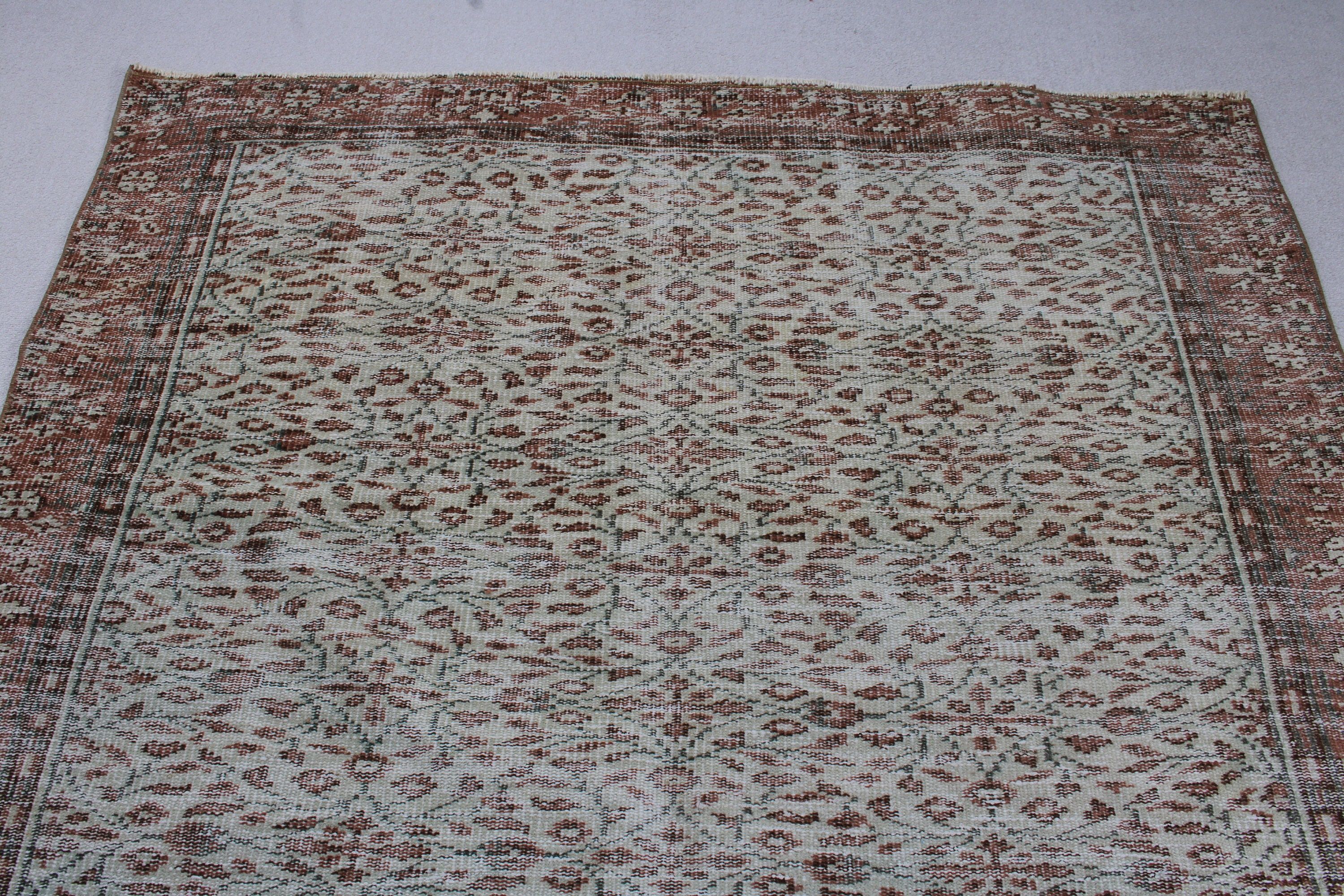 Salon Halıları, Bej Yün Halı, Ev Dekorasyonu Halıları, Büyük Boho Halısı, Türkiye Halısı, Türk Halısı, Nötr Halı, 5,2x8,8 ft Büyük Halı, Vintage Halı