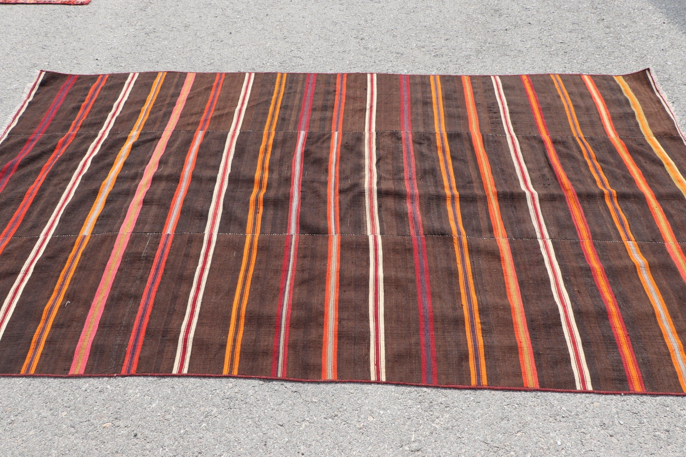 Kilim, 4.8x8.5 ft Büyük Halı, Mutfak Halısı, Vintage Halı, Türk Halıları, Turuncu Yün Halılar, Yatak Odası Halısı, Anadolu Halıları, Oturma Odası Halısı