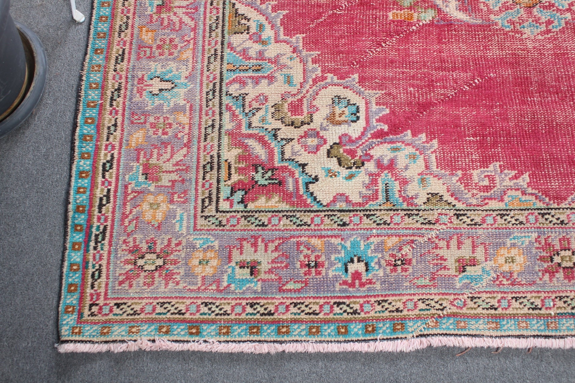 Yatak Odası Halısı, Oturma Odası Halısı, Vintage Halılar, Vintage Dekor Halısı, 6.8x9.9 ft Büyük Halı, Salon Halıları, Türk Halıları, Yer Halısı, Pembe Soğuk Halı