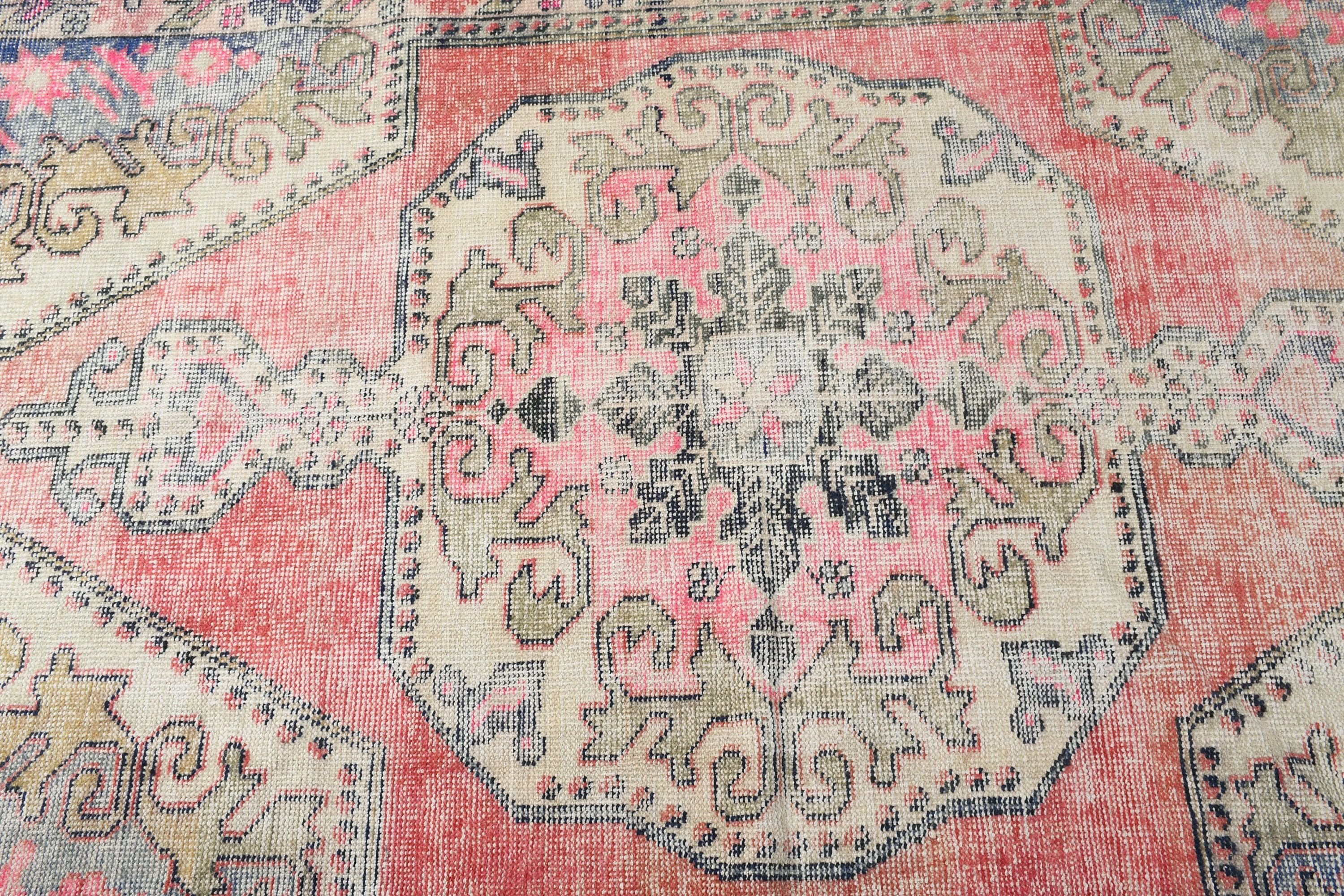 Turkish Rug, Indoor Rug, Living Room Rugs, Rugs for Nursery, Floor Rug, 4.2x7.1 ft Area Rugs, Vintage Rugs, Cool Rug, Pink Home Decor Rugs