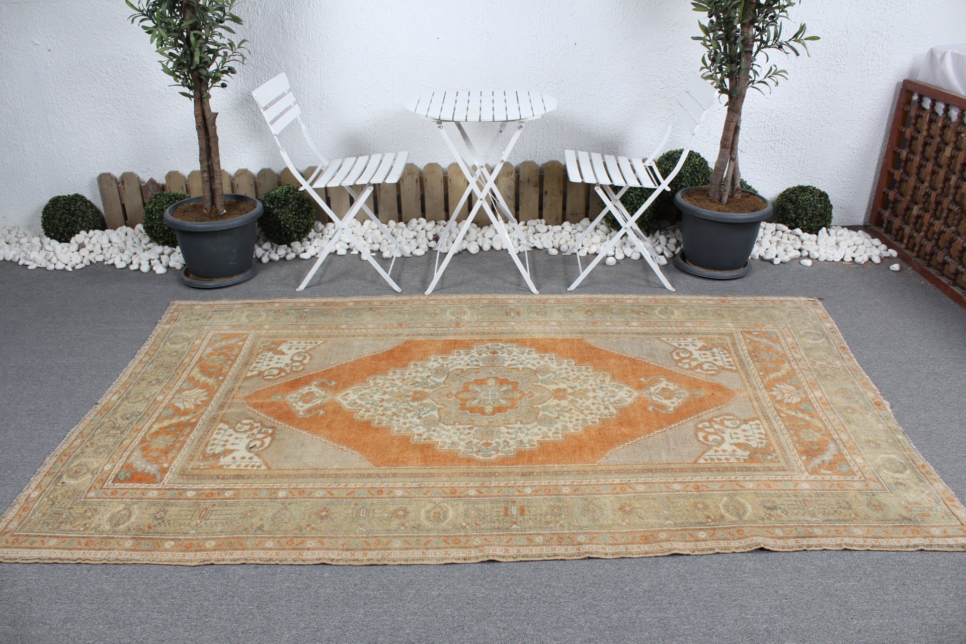 Vintage Halılar, Turuncu Mutfak Halısı, Türk Halısı, Havalı Halı, Yatak Odası Halıları, Yatak Odası Halısı, Salon Halıları, 4,8x8,4 ft Büyük Halılar, Yer Halısı