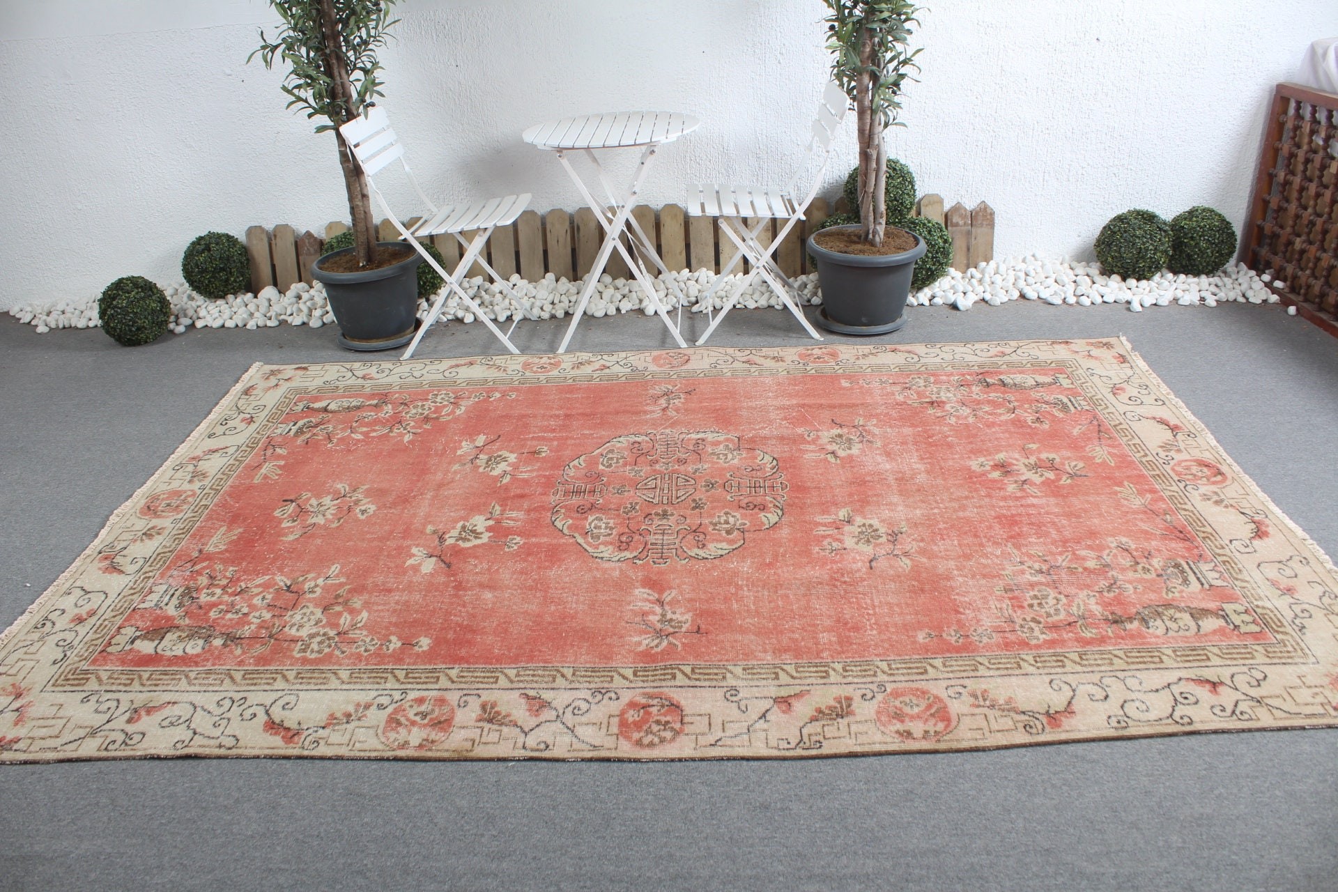 Bedroom Rug, Antique Rugs, Salon Rugs, Turkish Rugs, Floor Rug, 6.4x9.7 ft Large Rug, Vintage Rug, Red Cool Rug, Rugs for Dining Room