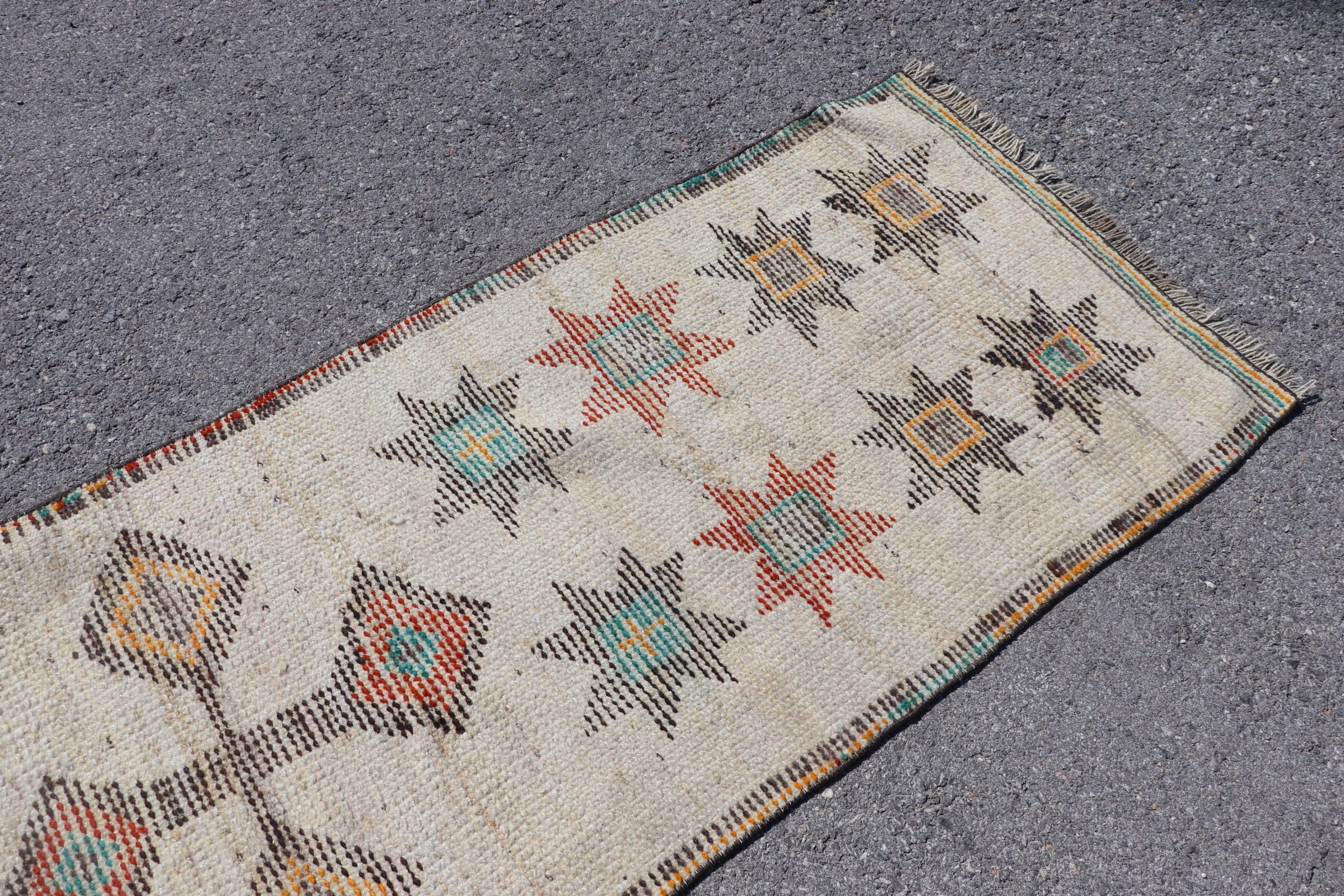 Beige Oriental Rug, Rugs for Kitchen, Turkish Rugs, Oushak Rug, Kitchen Rugs, Vintage Rugs, Stair Rugs, Floor Rug, 2.7x8.7 ft Runner Rug