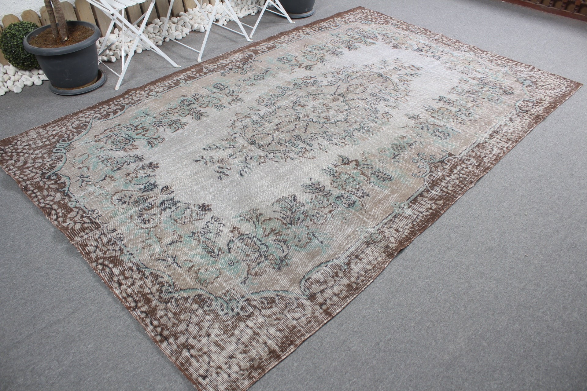 Cute Rug, 5.9x9.3 ft Large Rug, Living Room Rug, Turkish Rug, Gray Kitchen Rug, Oriental Rug, Home Decor Rug, Dining Room Rug, Vintage Rugs