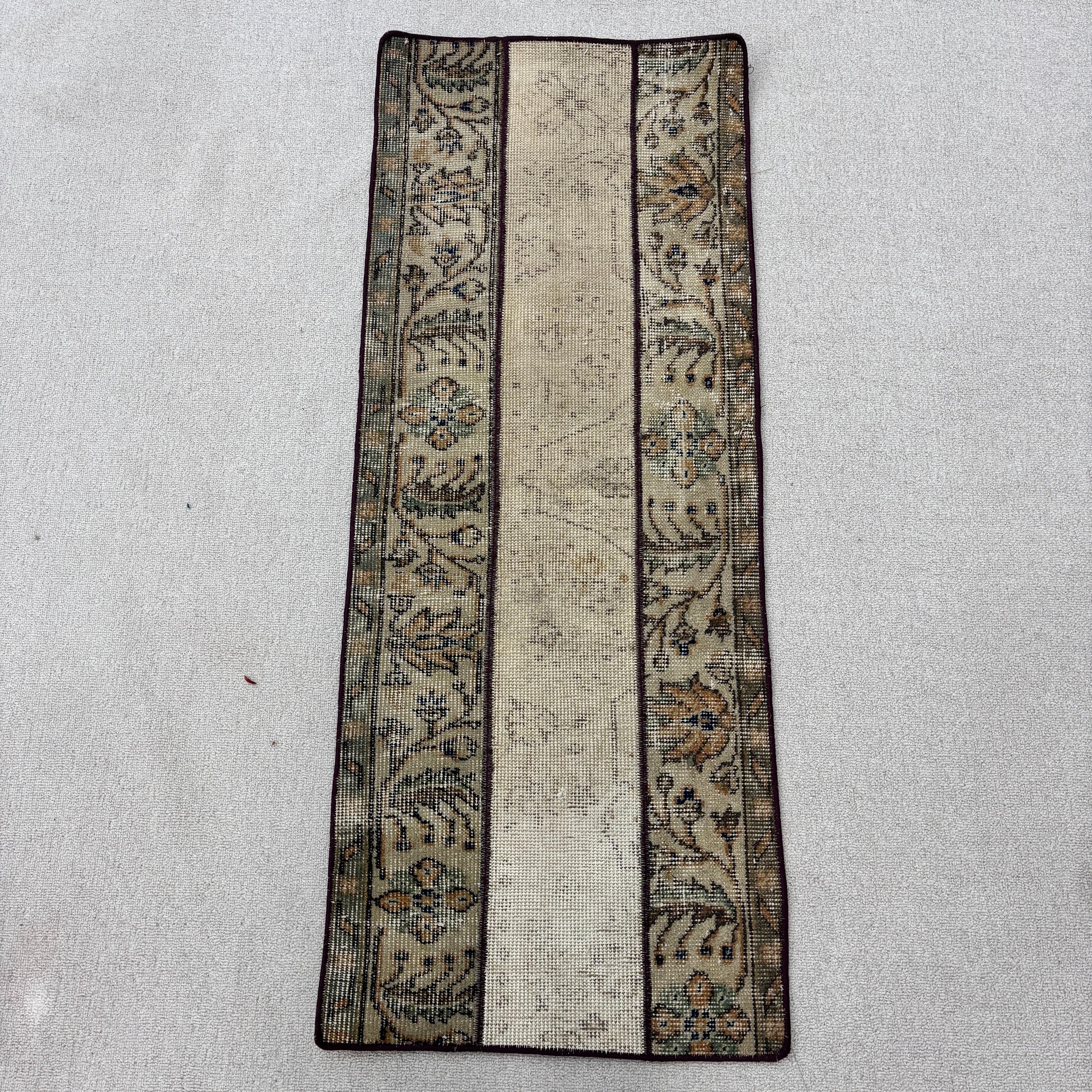 Duvara Asılan Halılar, El Dokuma Halılar, Türk Halısı, Yatak Odası Halıları, Bej Düz Dokuma Halı, 1.6x4.2 ft Küçük Halı, Antika Halılar, Vintage Halı