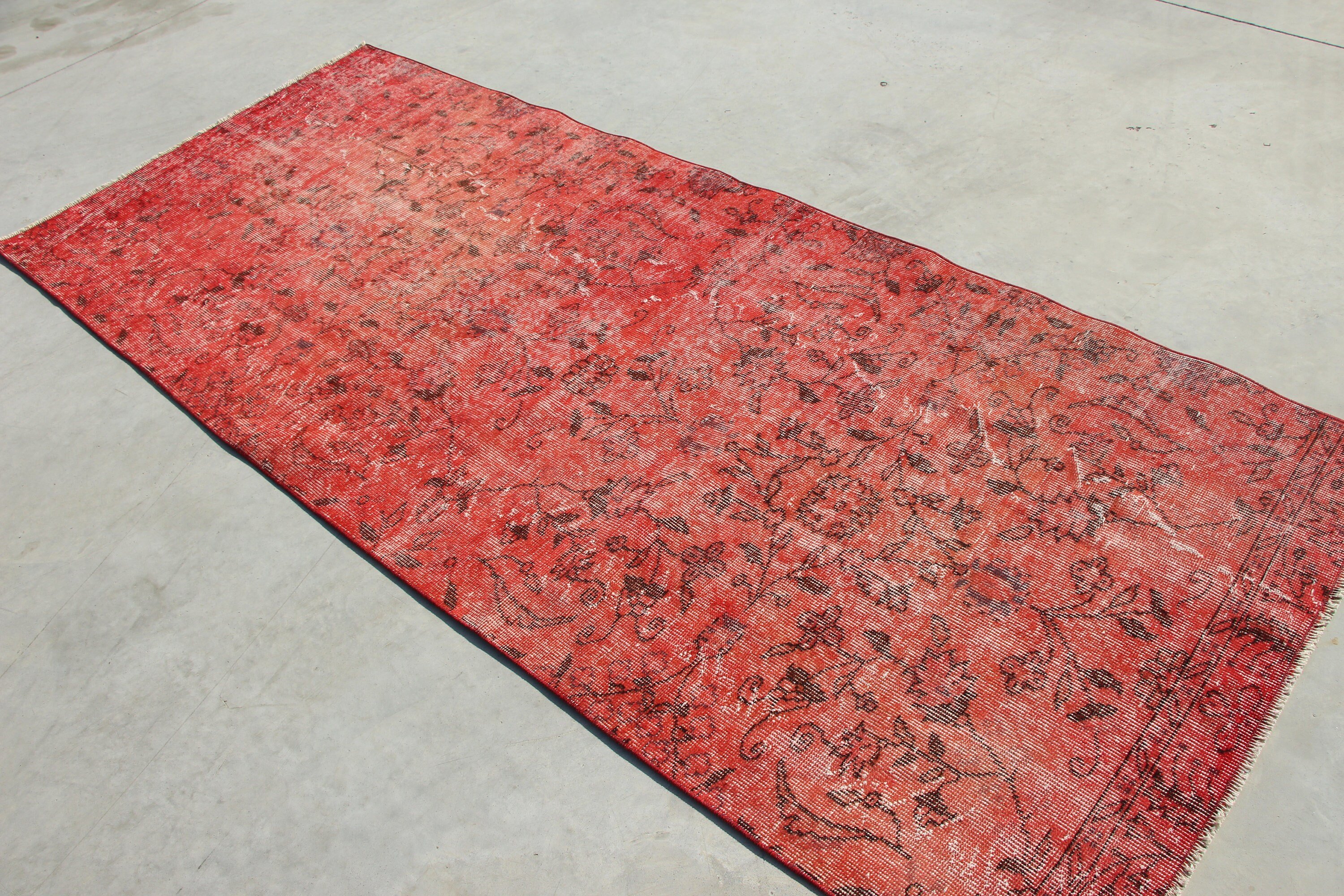 Vintage Rugs, Indoor Rug, Turkish Rug, Rugs for Nursery, Anatolian Rug, Oushak Rugs, Old Rugs, Red  3.6x8.8 ft Area Rugs