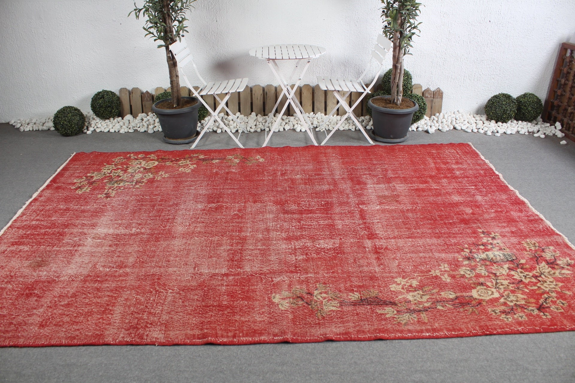 Red Moroccan Rugs, Vintage Rug, Oriental Rug, Salon Rugs, Muted Rug, Kitchen Rug, Dining Room Rugs, Turkish Rugs, 6.9x10.4 ft Oversize Rug