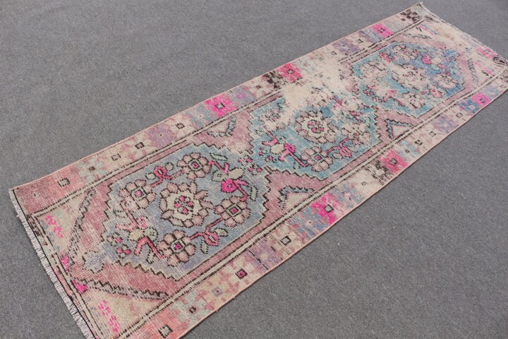 Moroccan Rug, Corridor Rug, 2.5x8 ft Runner Rug, Vintage Rug, Hallway Rug, Turkish Rug, Pink Bedroom Rugs, Anatolian Rug, Rugs for Stair