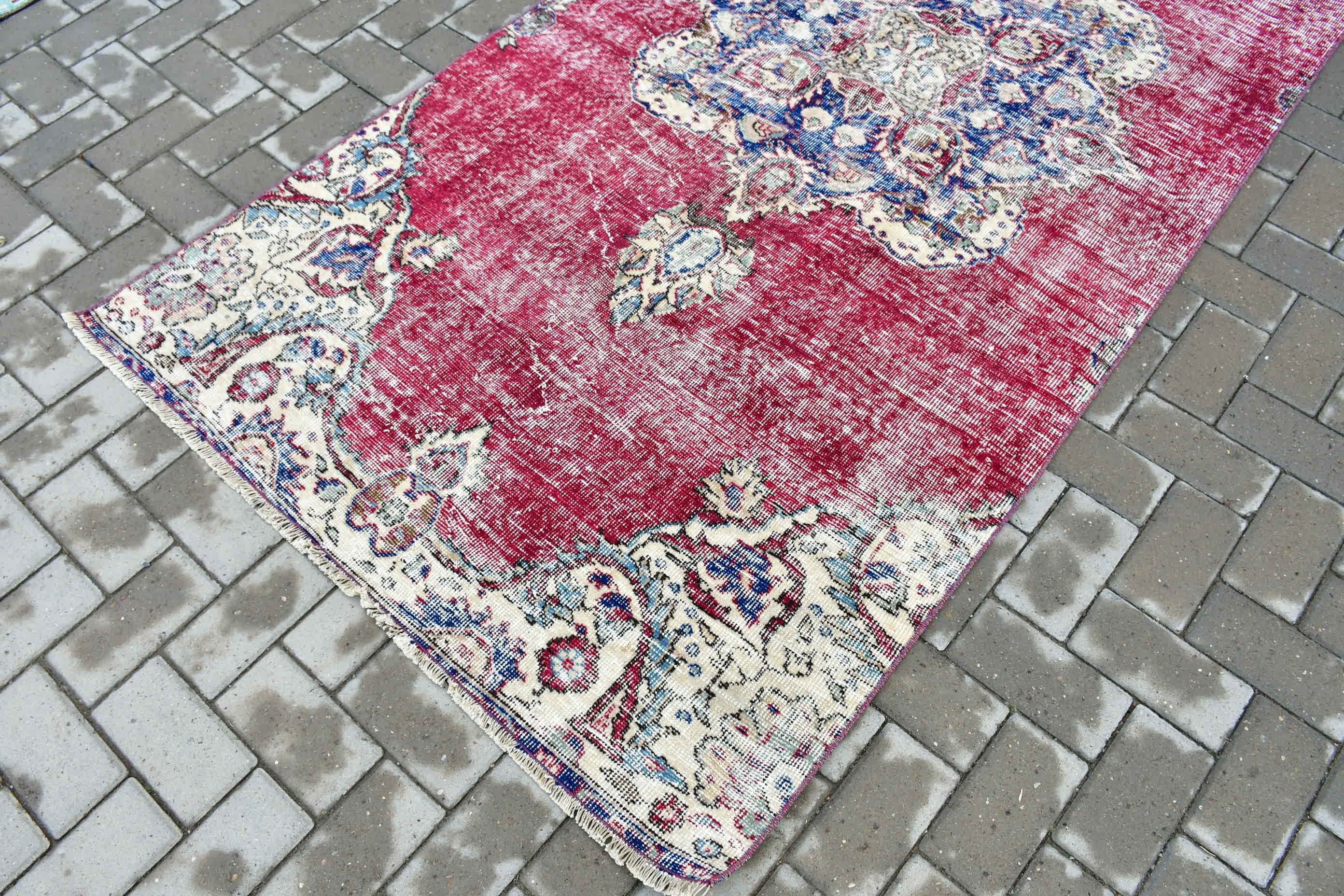 3.9x7.8 ft Area Rug, Cool Rug, Nursery Rugs, Vintage Rug, Dining Room Rug, Rugs for Floor, Red Moroccan Rug, Turkish Rug