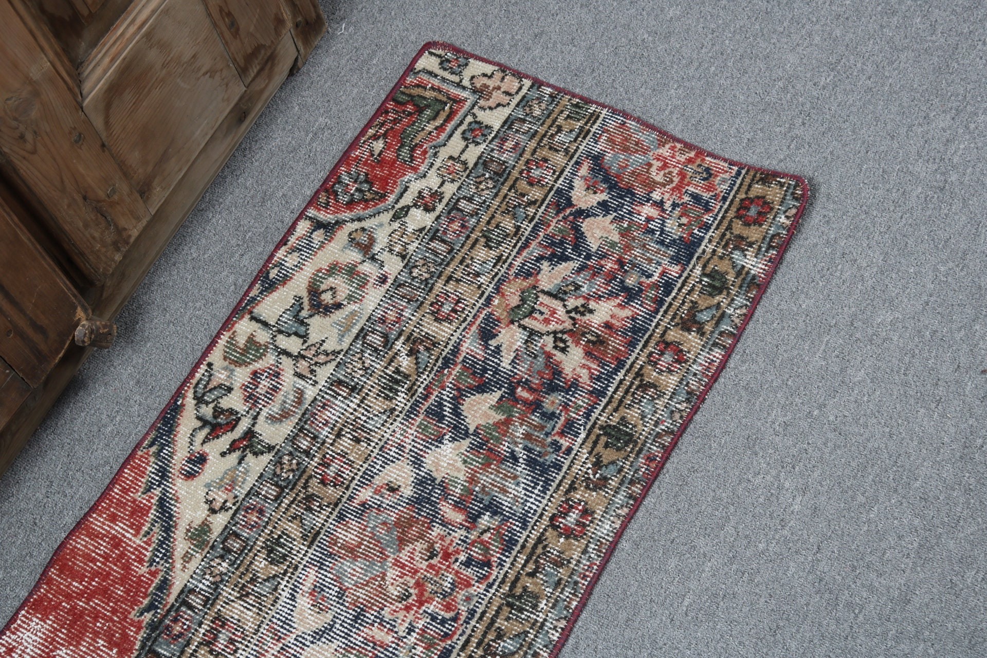 Küçük Alan Halıları, Vintage Halı, Mutfak Halısı, Boho Halıları, Yatak Odası Halısı, Tribal Halısı, Mavi 1.5x2.9 ft Küçük Halılar, Türk Halıları