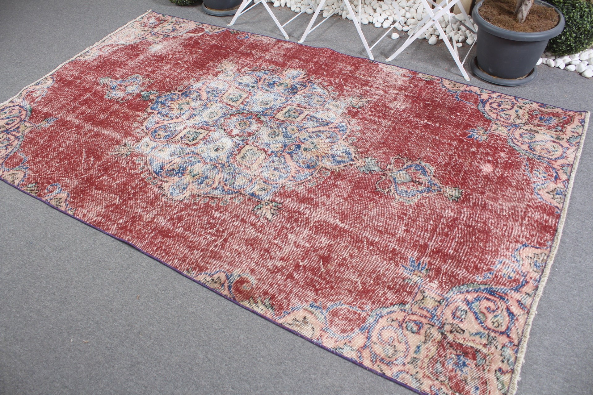 5x8.4 ft Large Rug, Bohemian Rugs, Home Decor Rug, Turkish Rug, Red Wool Rug, Moroccan Rug, Bedroom Rug, Vintage Rug, Living Room Rug