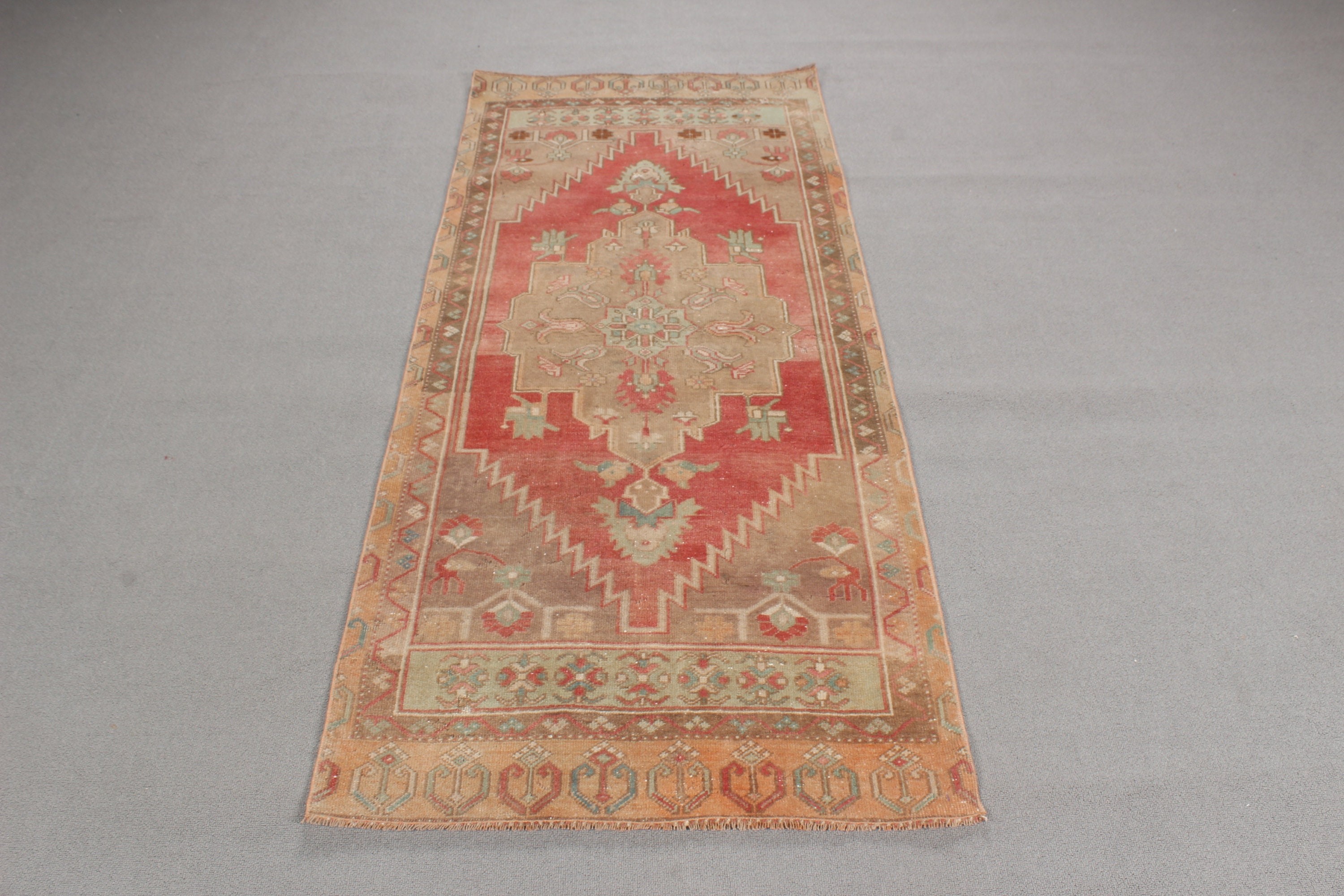 Ev Dekor Halısı, Turuncu Boho Halıları, Aztek Halıları, Oushak Halısı, 2,6x6 ft Accent Halı, Dekoratif Halı, Türk Halıları, Boho Accent Halısı, Vintage Halılar