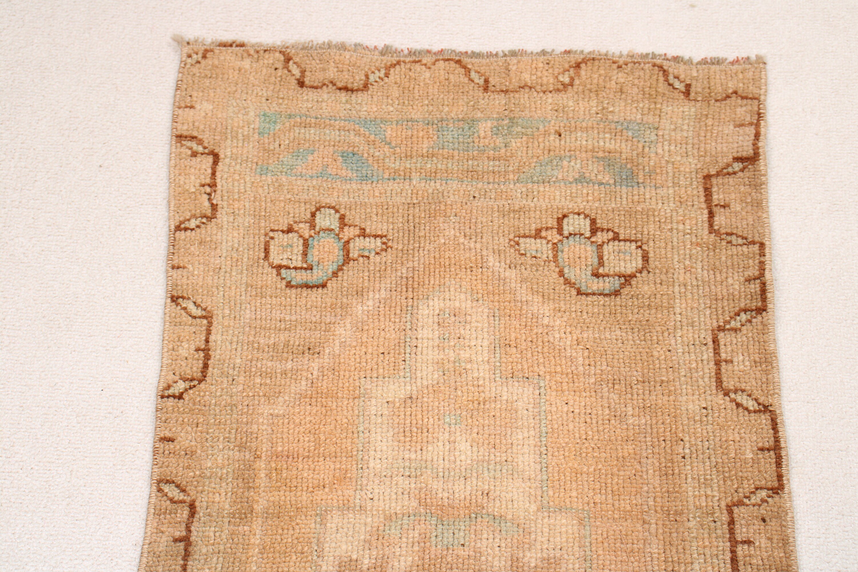 Orange Antique Rug, Antique Rugs, Turkish Rugs, Kitchen Rug, Bathroom Rug, Rugs for Car Mat, Vintage Rug, 1.6x3.5 ft Small Rug, Floor Rug